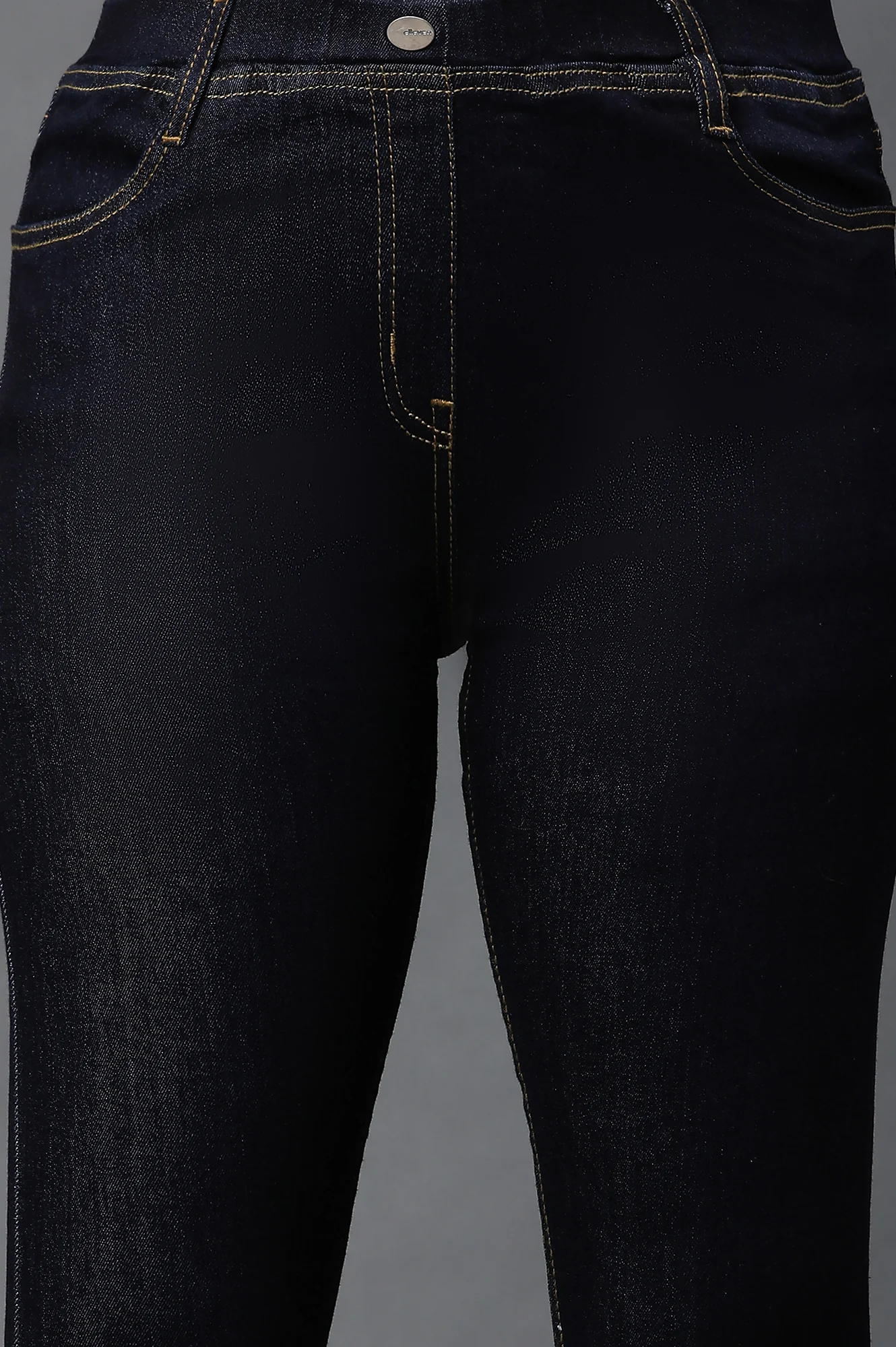 Blue Yarn-Dyed Denim Jeggings - Image 6
