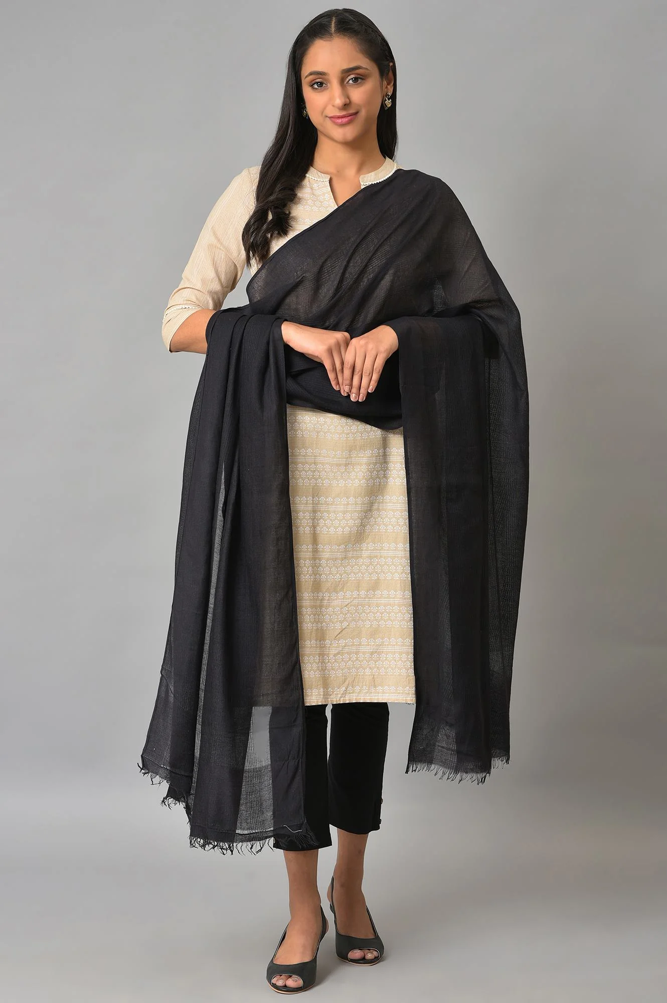 Blue Yarn-Dyed Premium Dupatta - Image 2