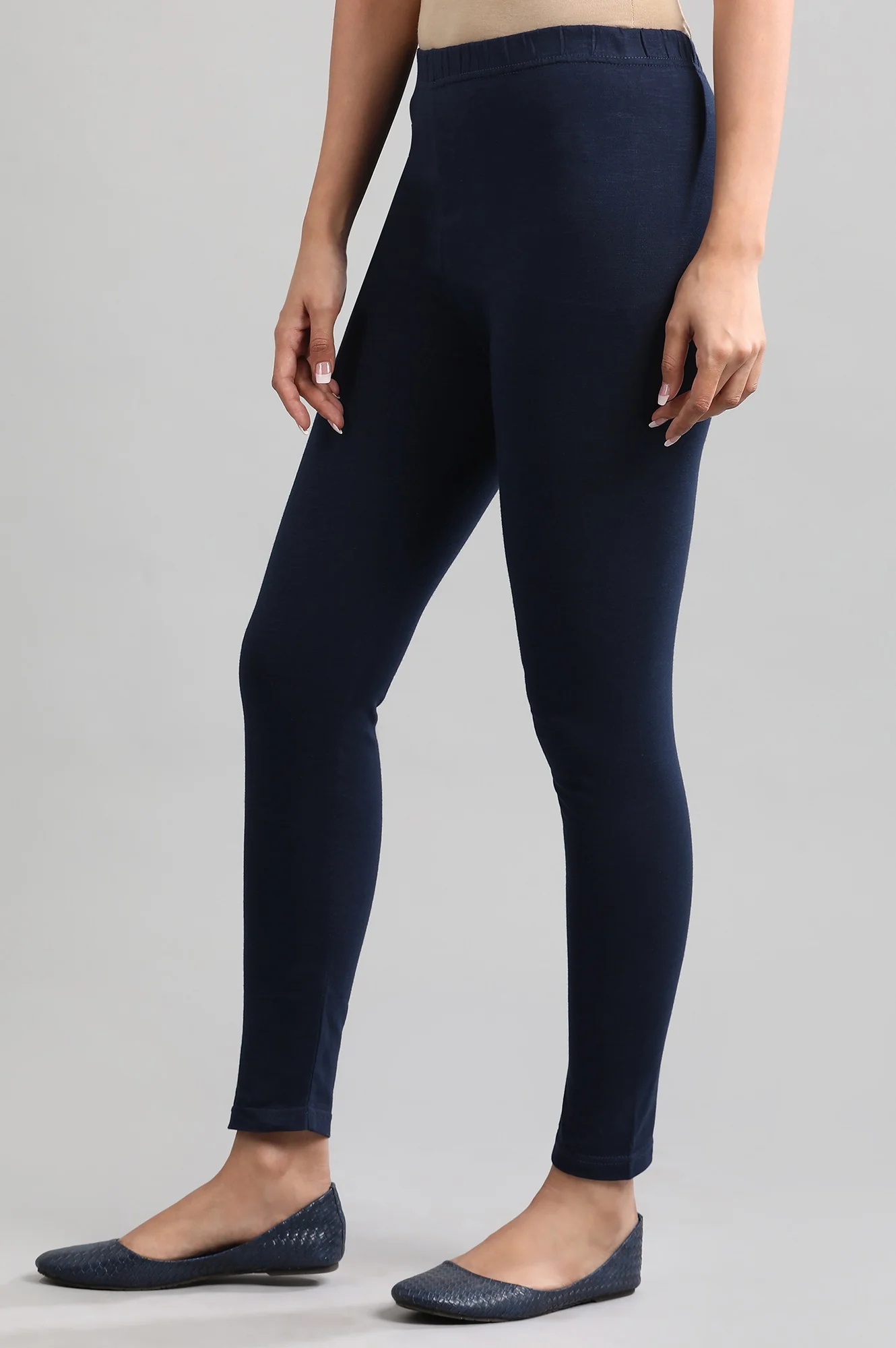 Blue Yarn-dyed Winter Tights - Image 3