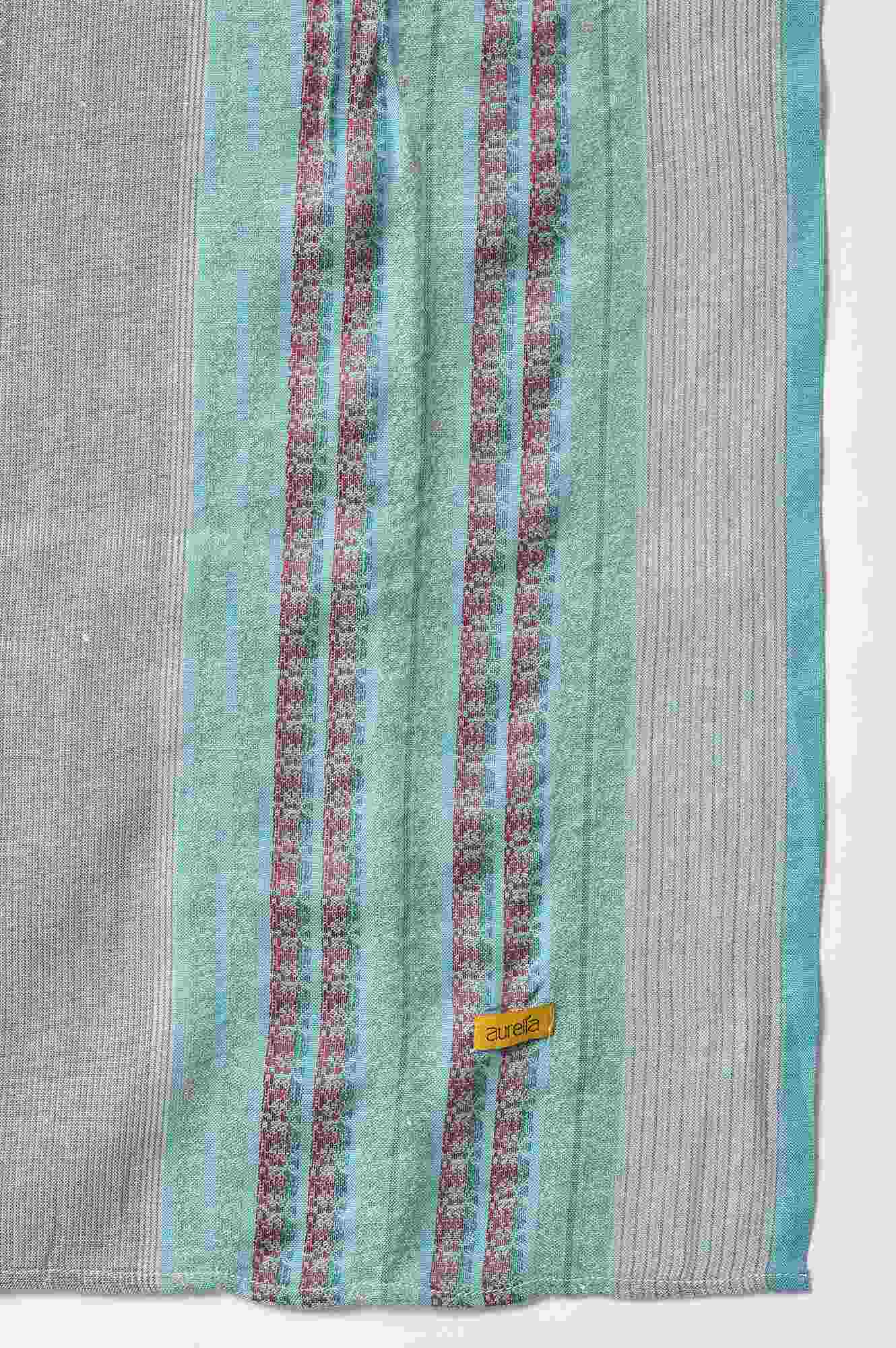 Blue Zari Embroidered Dupatta - Image 4