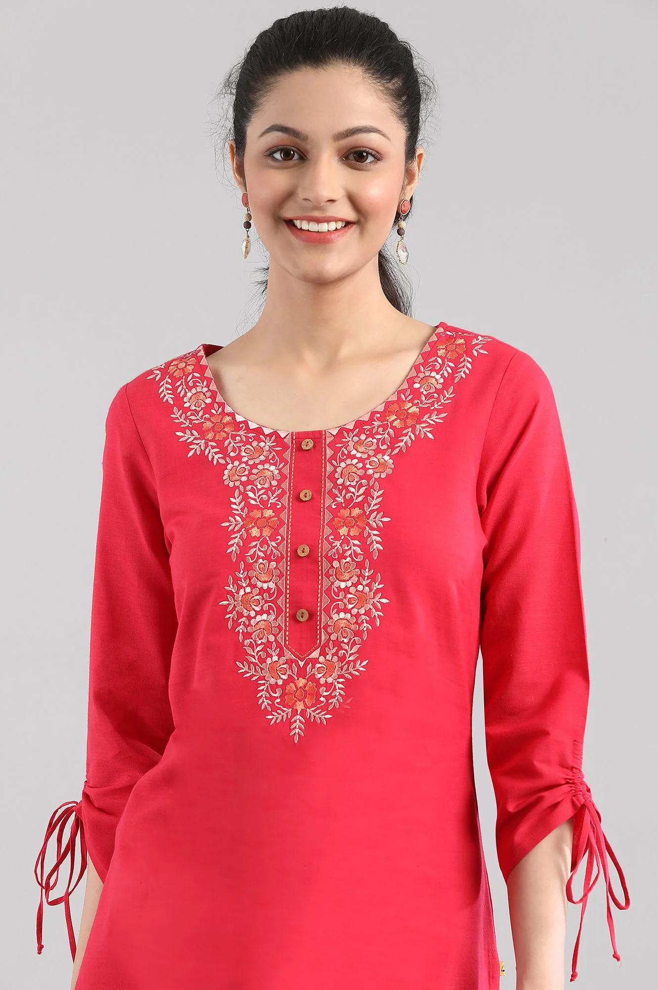 Dark Pink Cotton kurta - Image 6