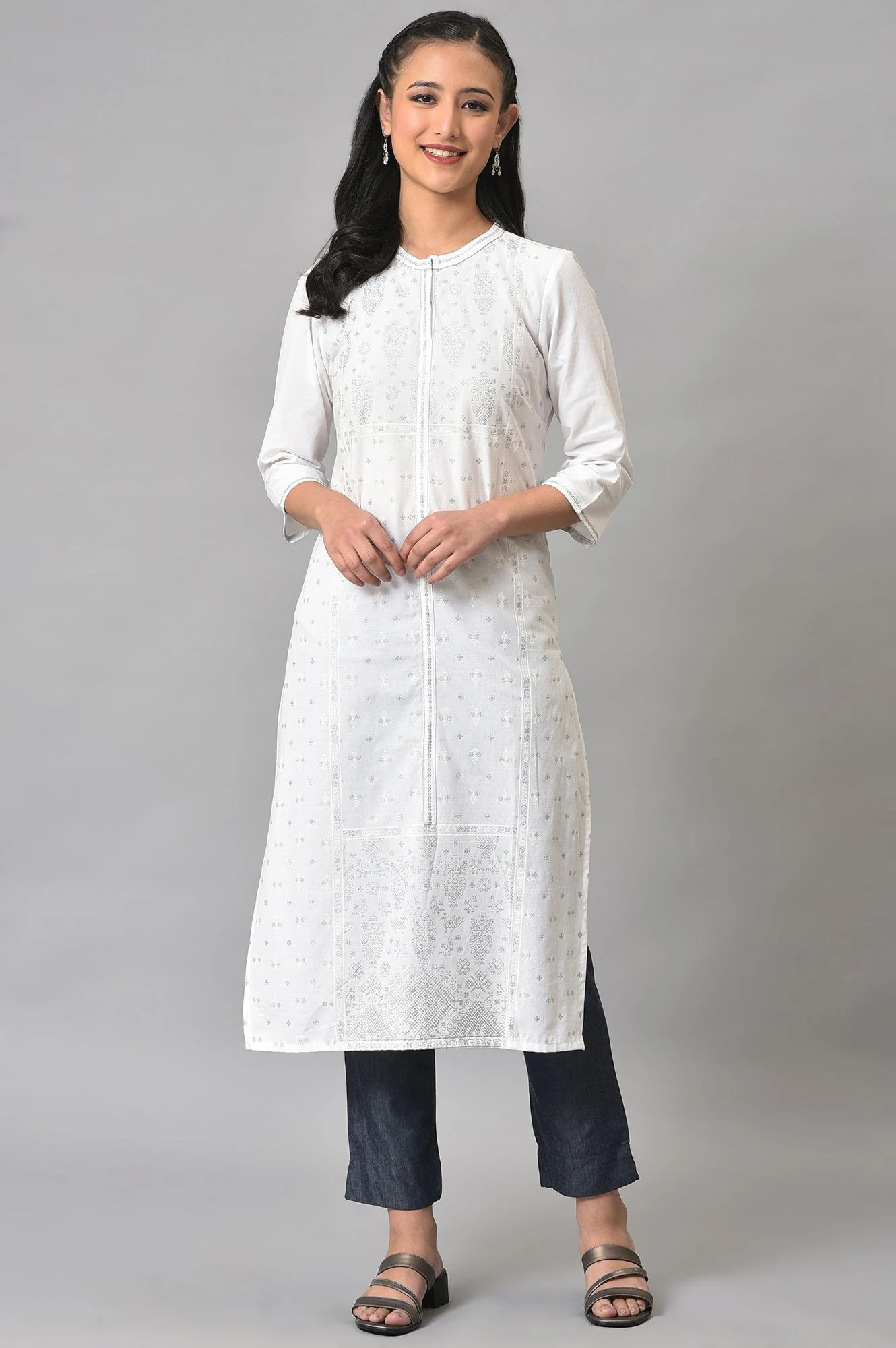 Denim Blue Solid Culottes - Image 5
