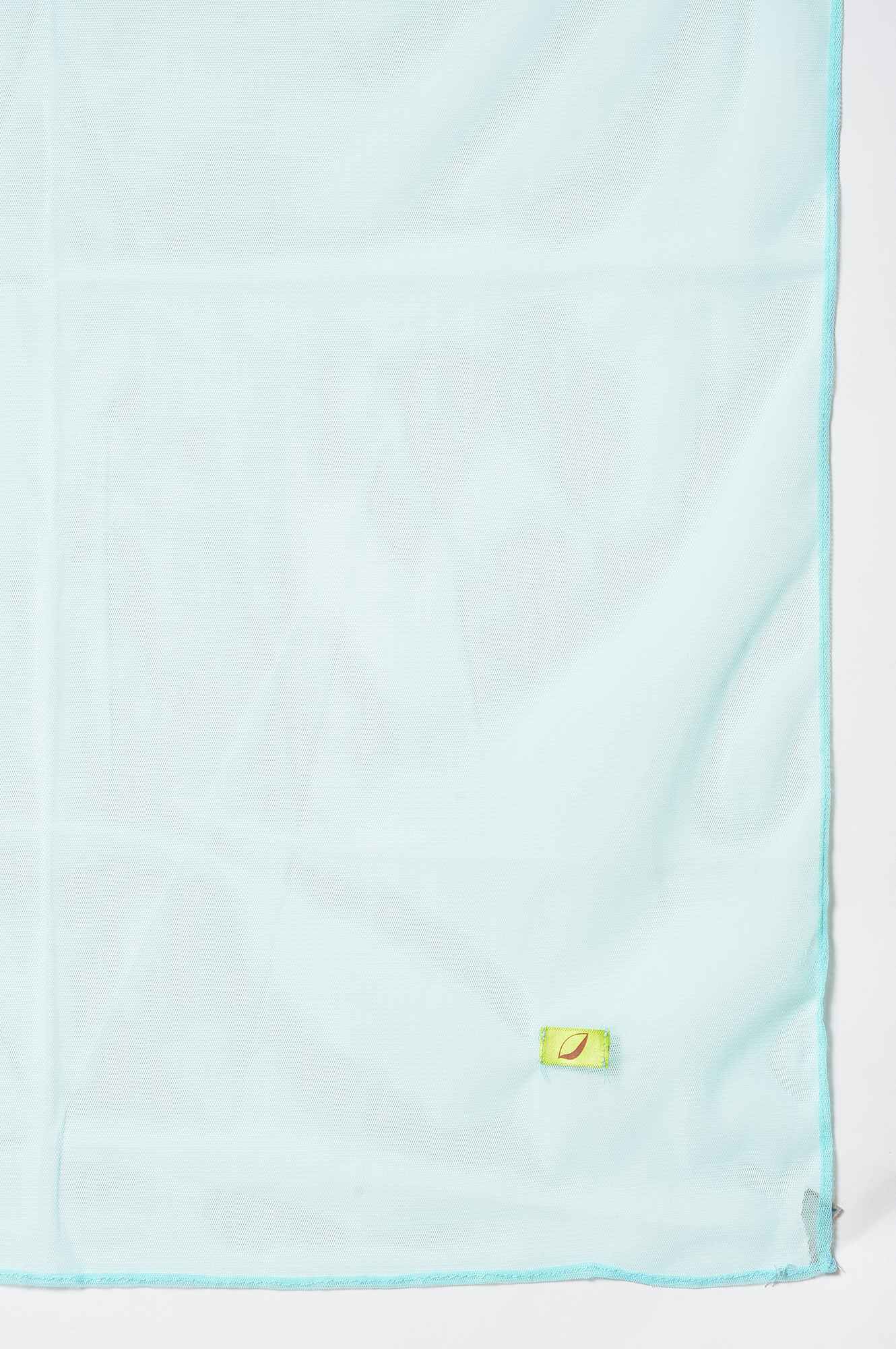 Girls Mint Green Schiffli kurta With Flared Sharara And Dupatta - Image 9