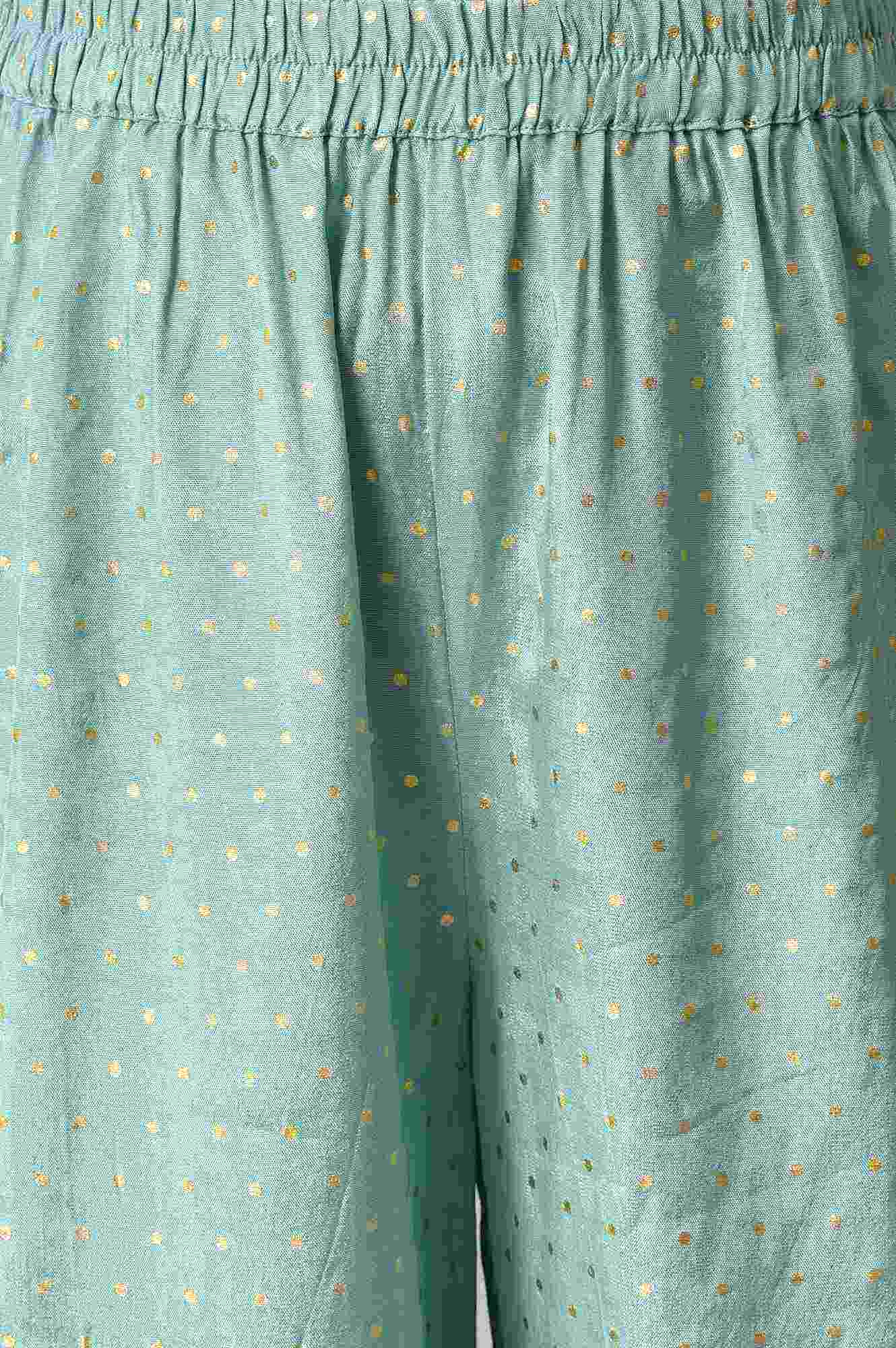 Girls Pink Printed Festive kurta With Blue Sharara And Dupatta - Image 6