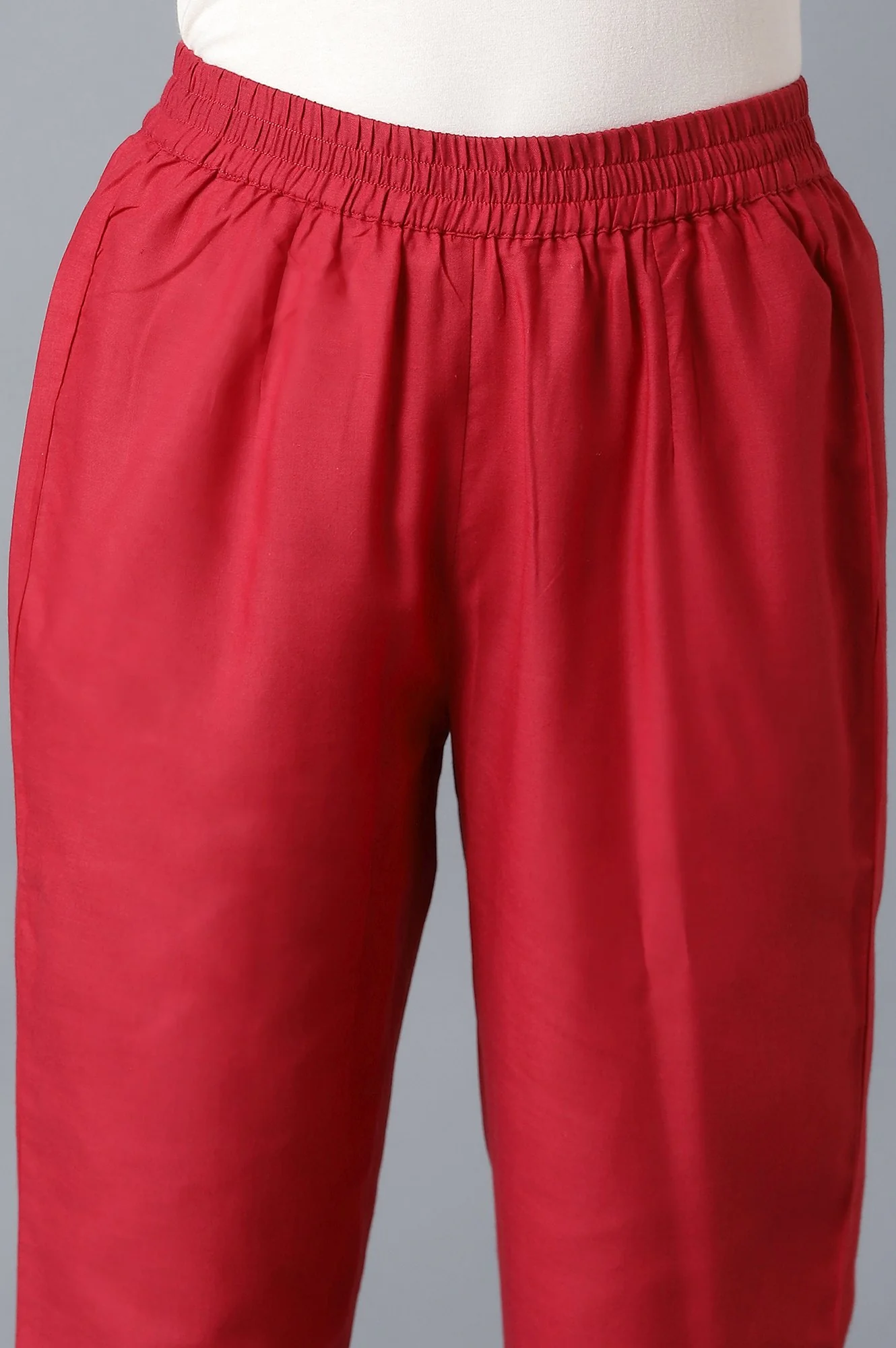 Girls Yellow Kaftan With Red Inner And Trousers - Image 6
