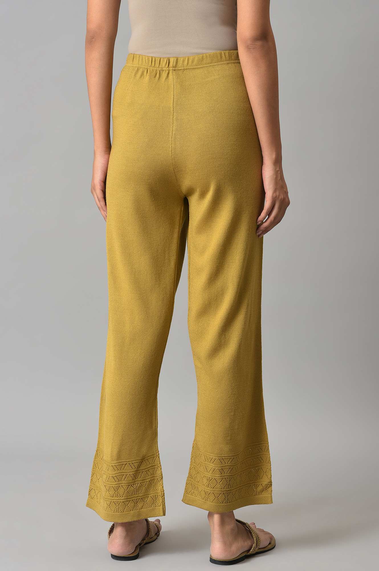 Gold Geometric Straight Fit Palazzo With Elasticated Waist - Image 2