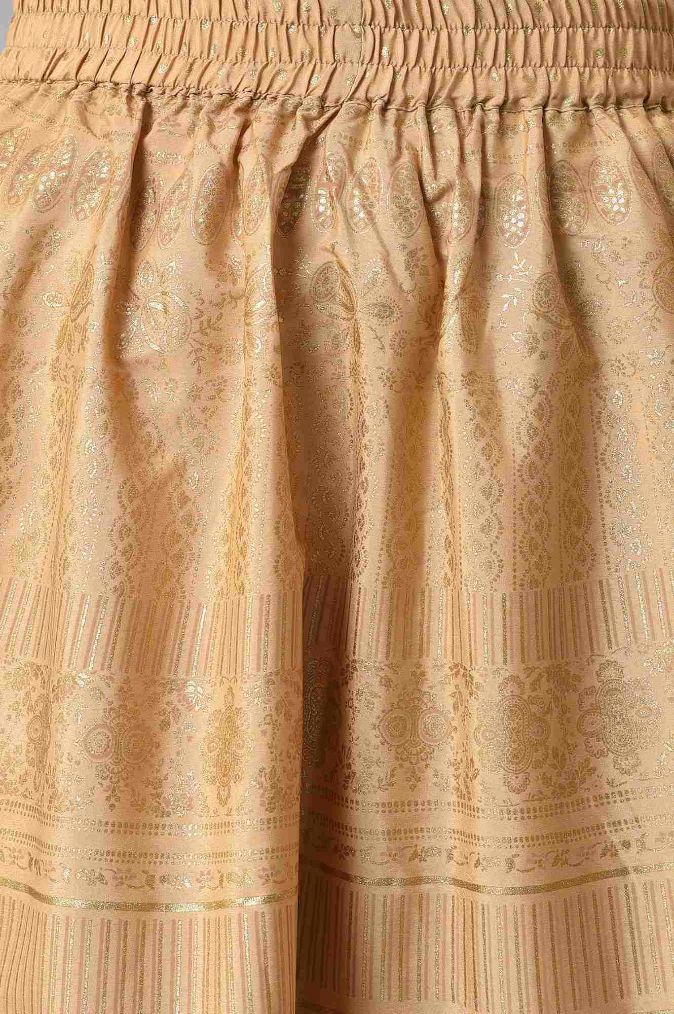 Gold Foil Print Circular Skirt - Image 6
