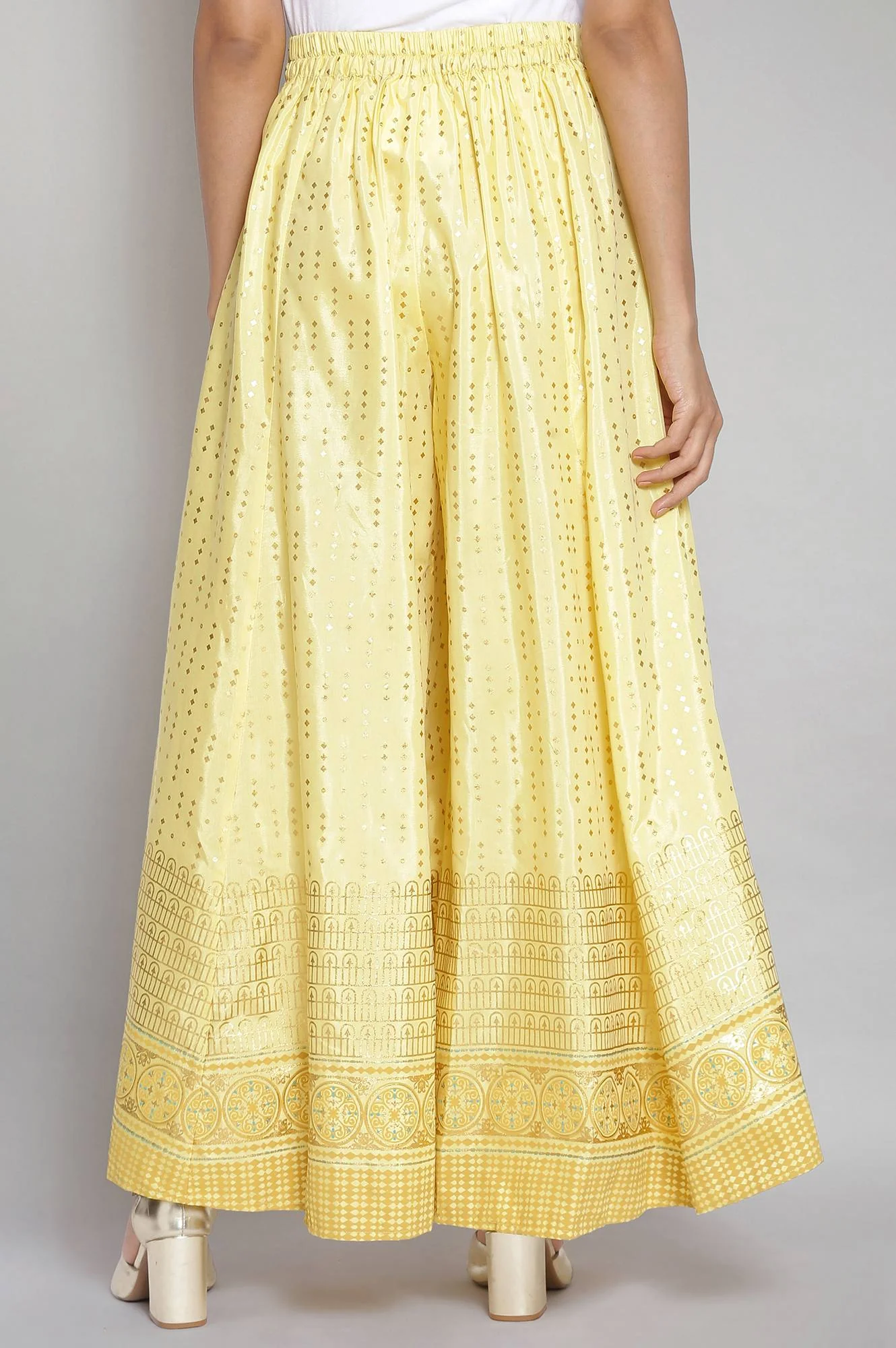 Gold Printed Palazzos - Image 2