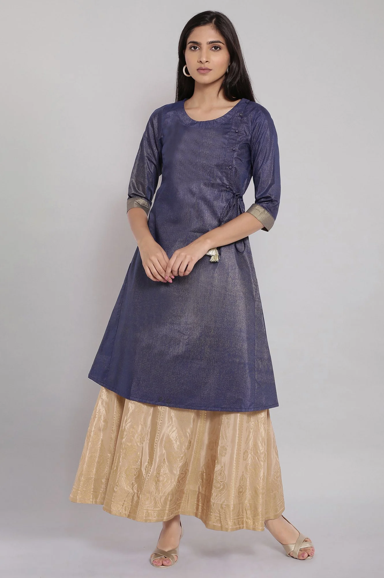 Gold Skirt with Foil Print - Image 5