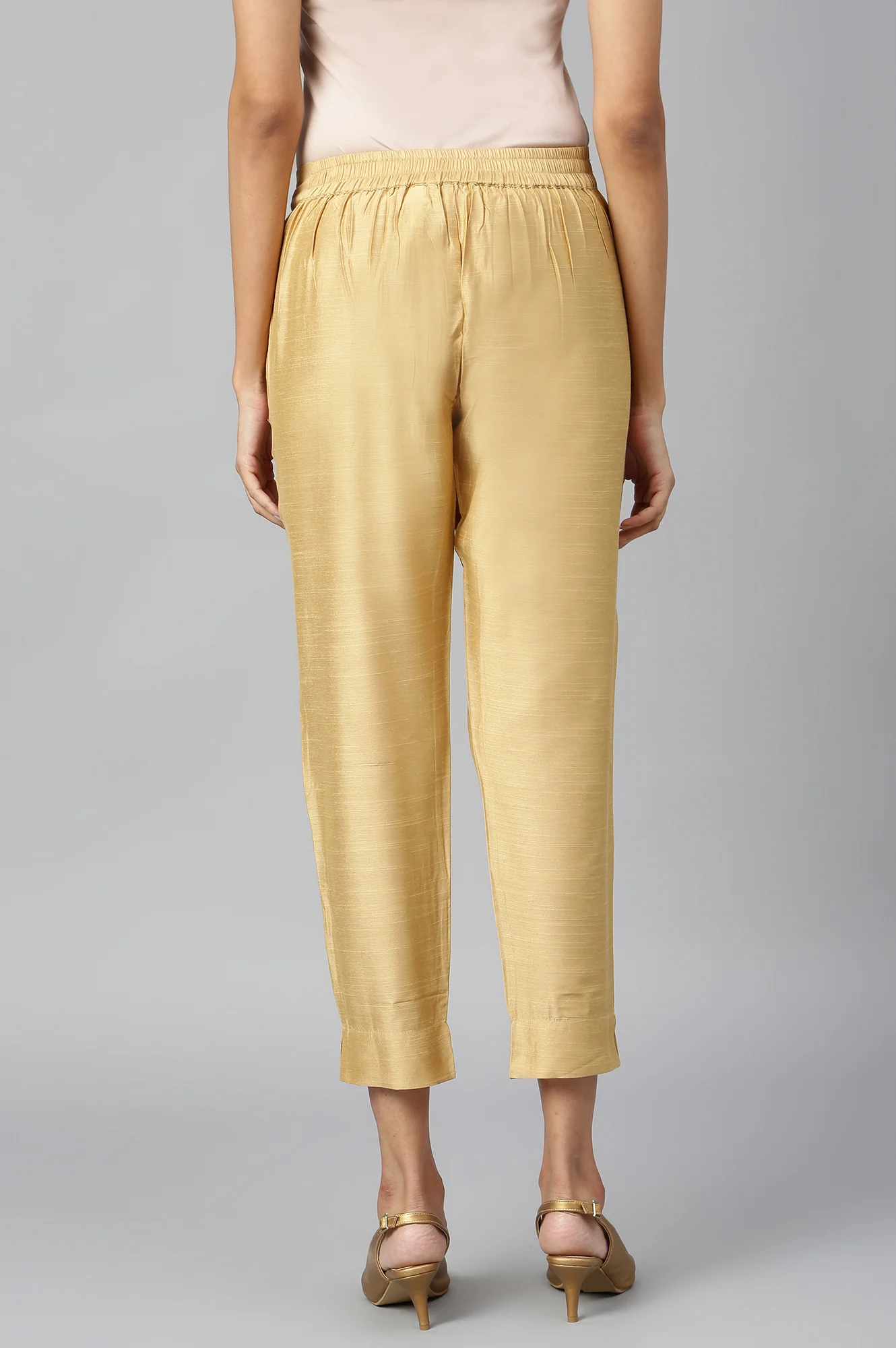 Gold Solid Trousers - Image 3