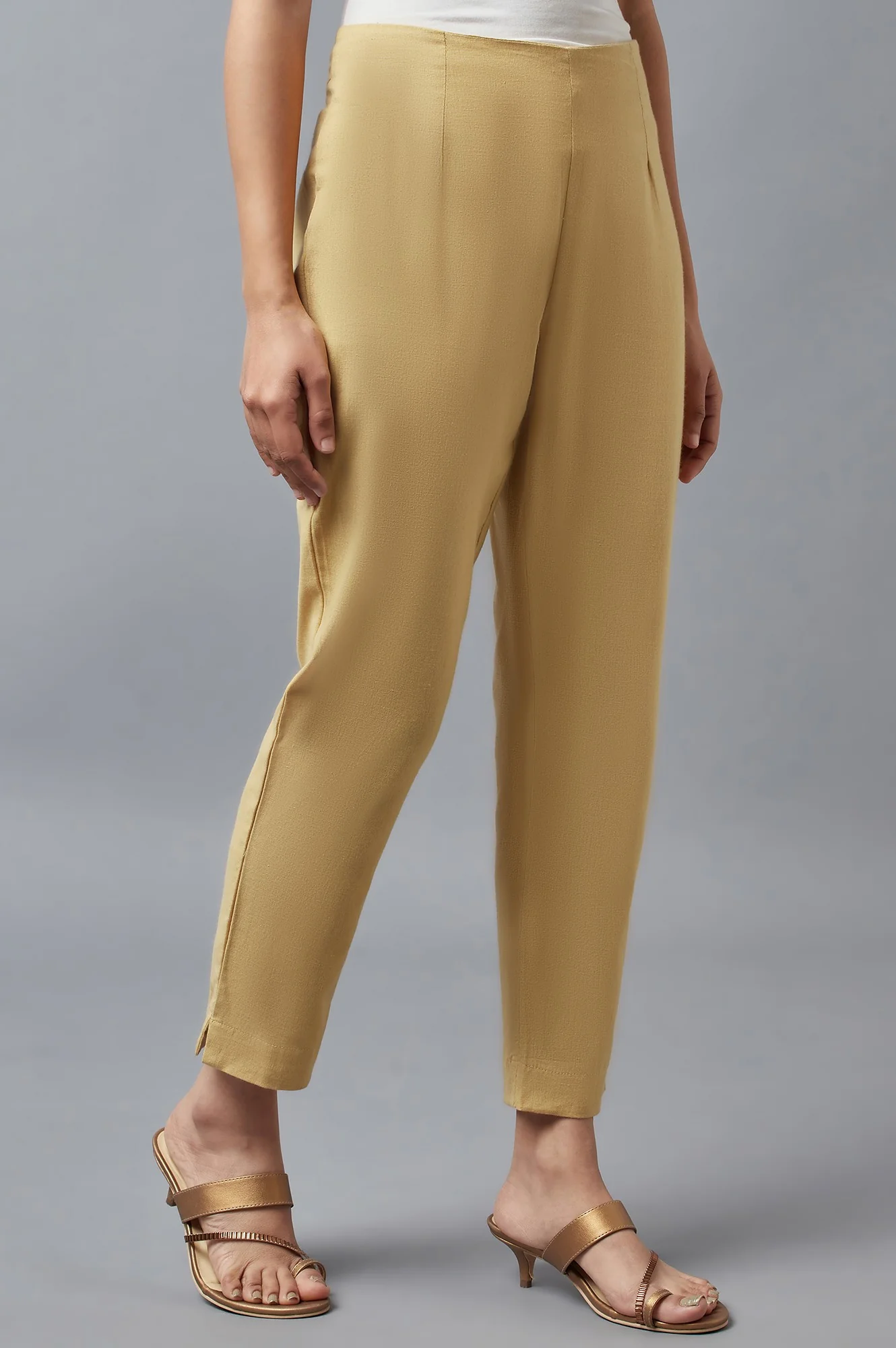 Gold Solid Trousers - Image 4
