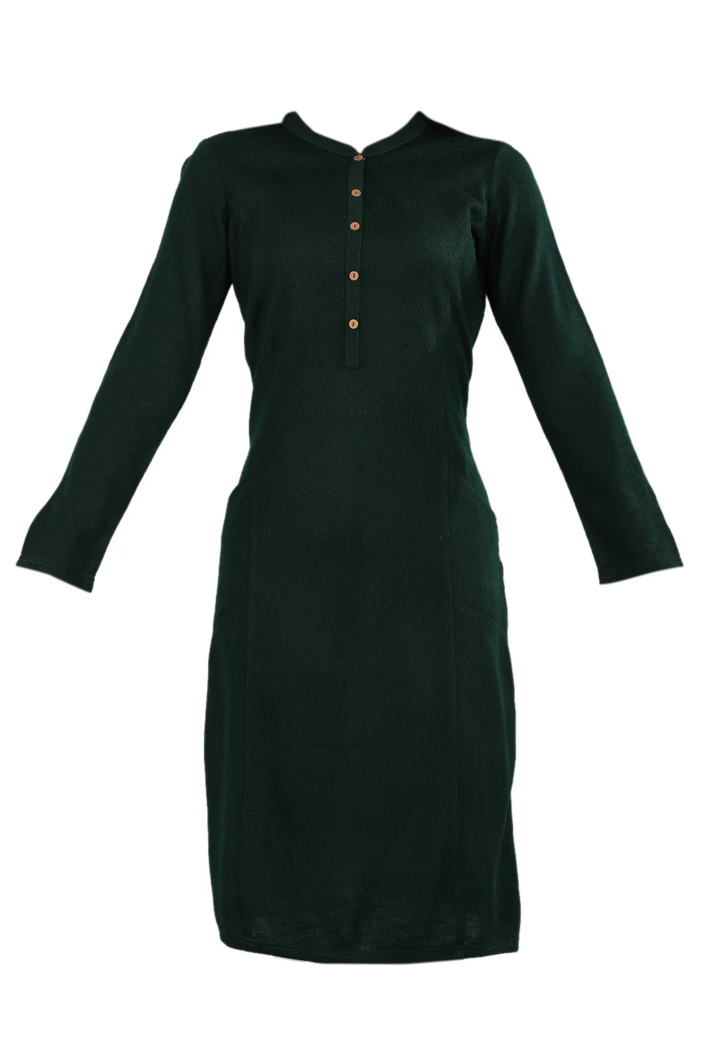 Green Band Collar Yarn-dyed Winter kurta - Image 5