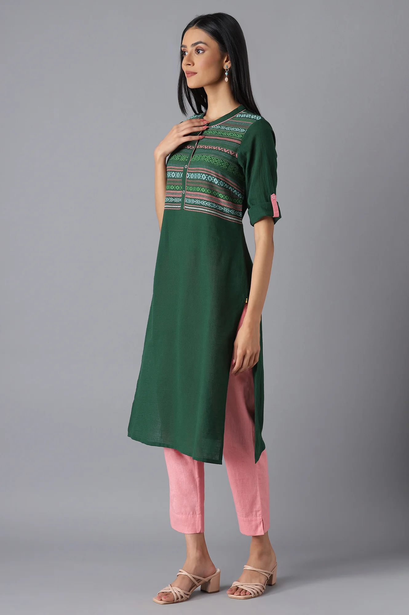 Green Casual kurta - Image 3