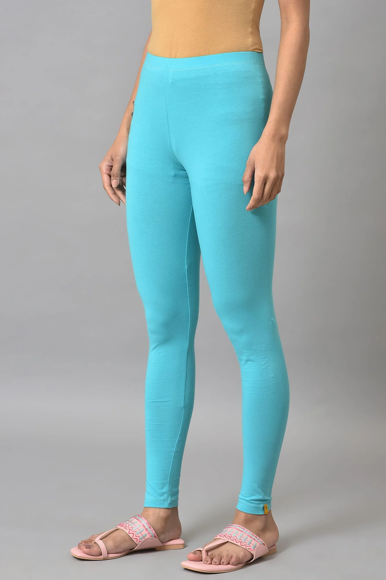 Green Cotton Lycra Tights - Image 3