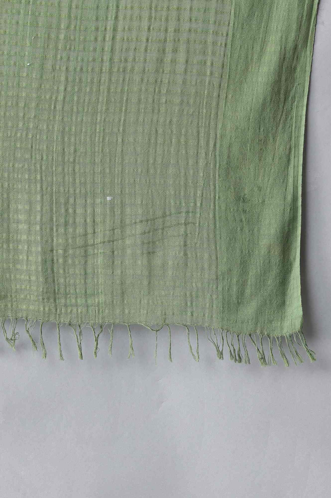 Green Cotton South Dupatta - Image 4