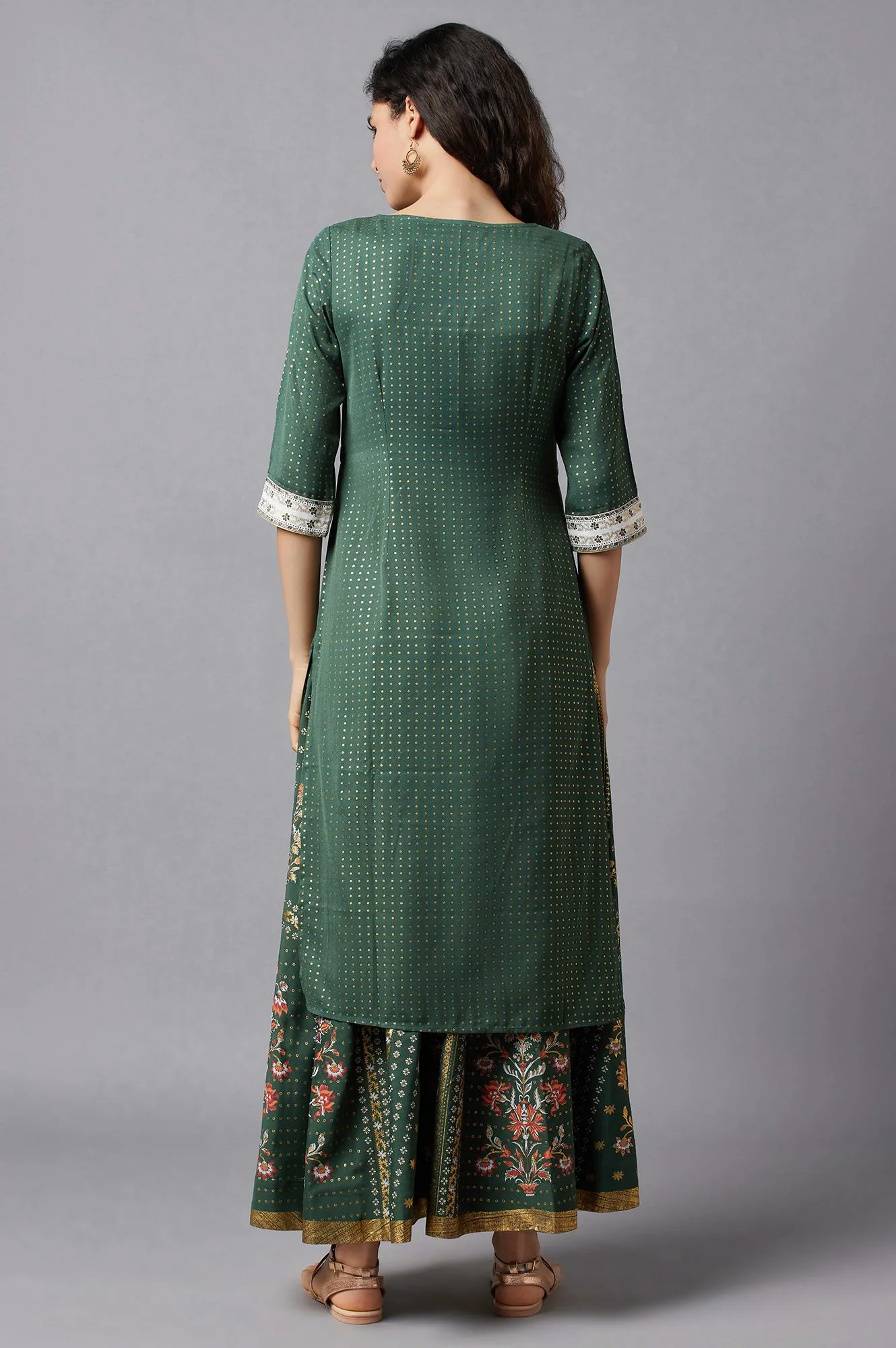 Green Festive Ethnic kurta - Image 2