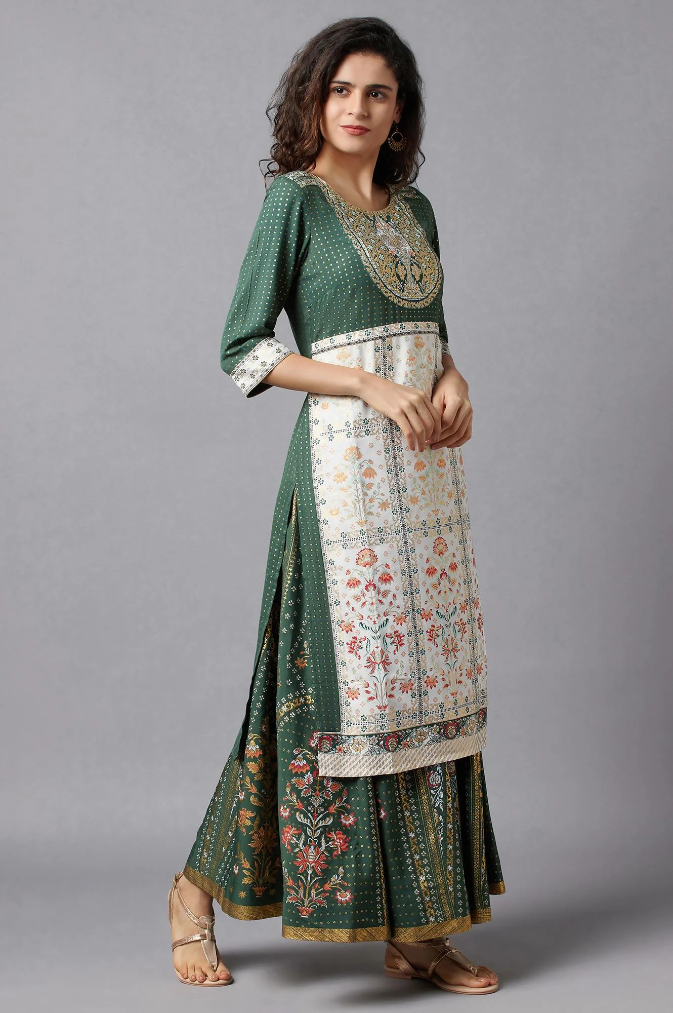 Green Festive Ethnic kurta - Image 4