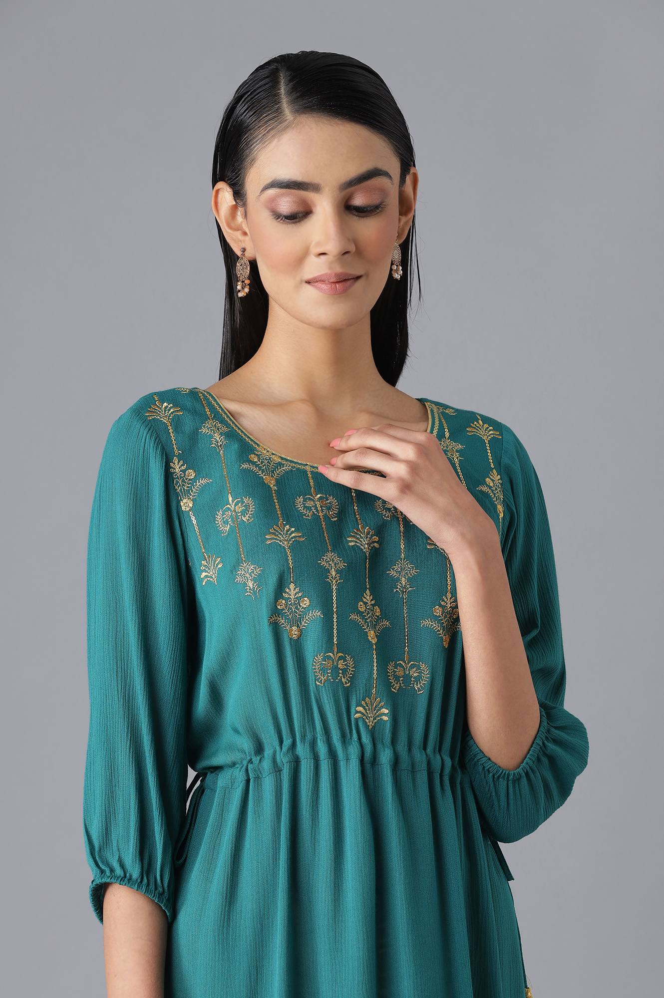 Green Flared Dress - Image 5