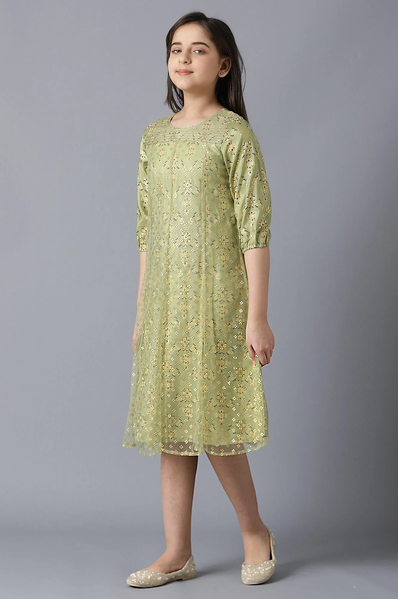 Green Girls Dress - Image 3