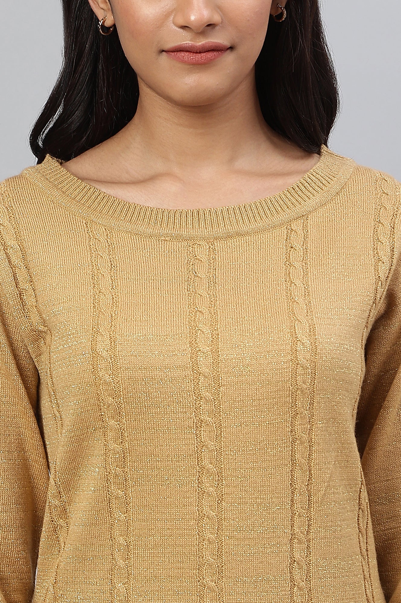 Green Lurex Knitted Winter kurta - Image 8