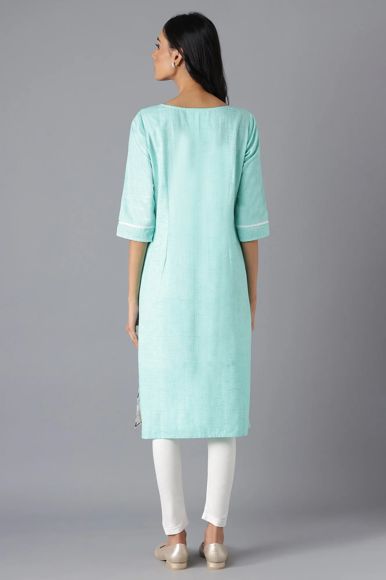 Green Printed kurta - Image 2