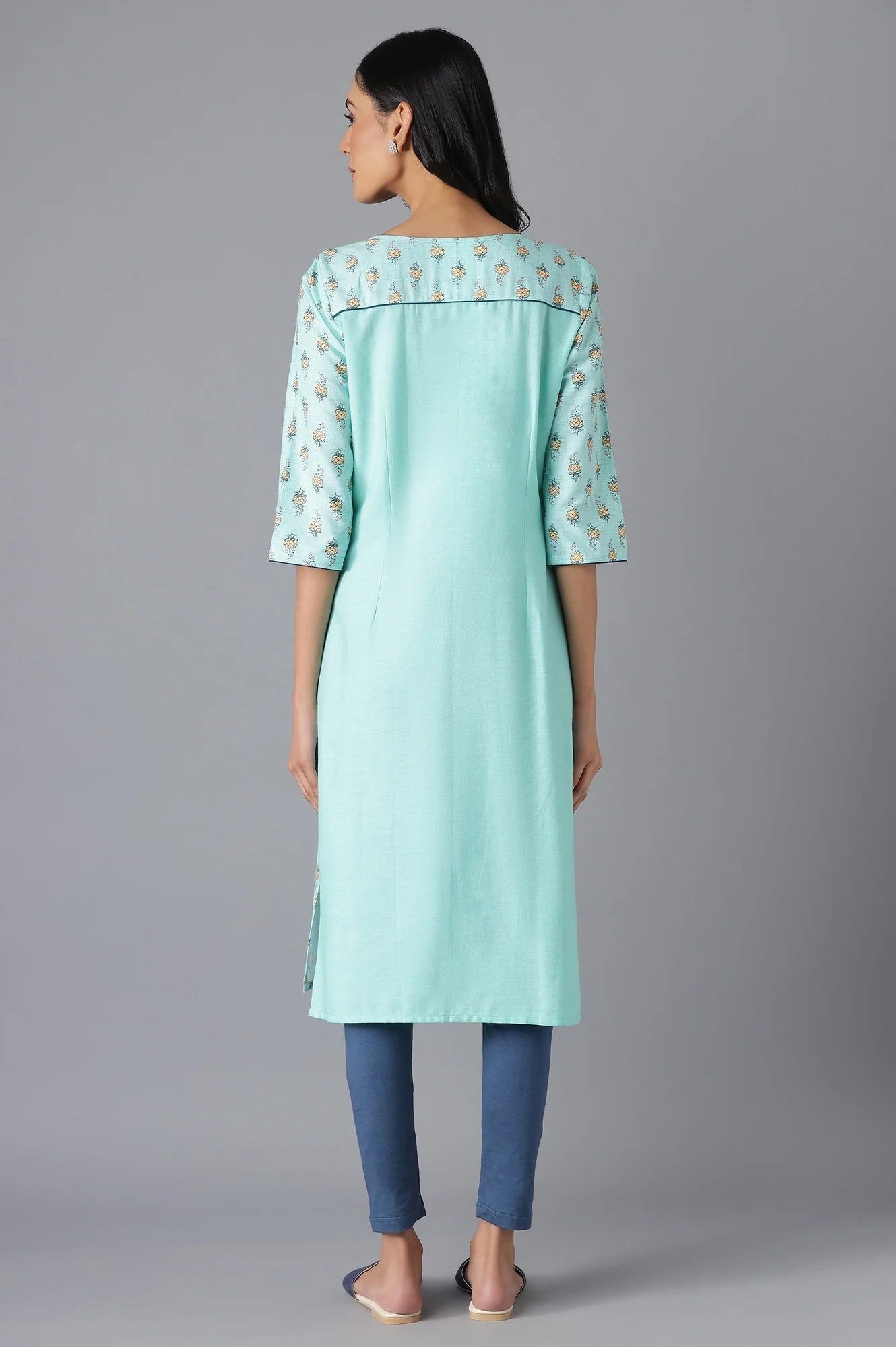 Green Printed kurta - Image 2