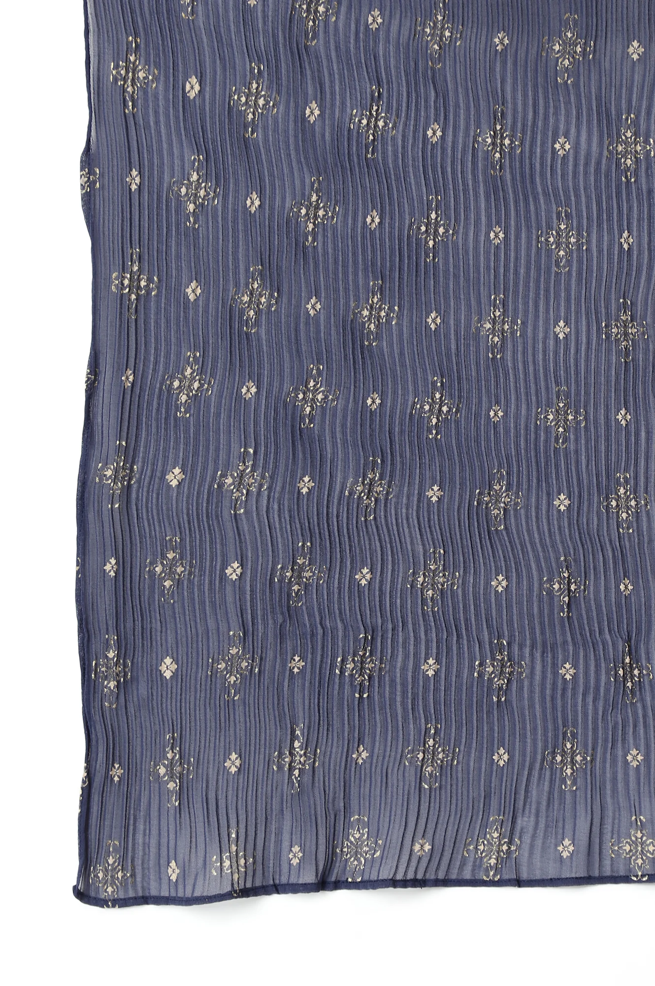 Green Sequined Floral Print Dress with Zari Embroidered Dupatta - Image 3