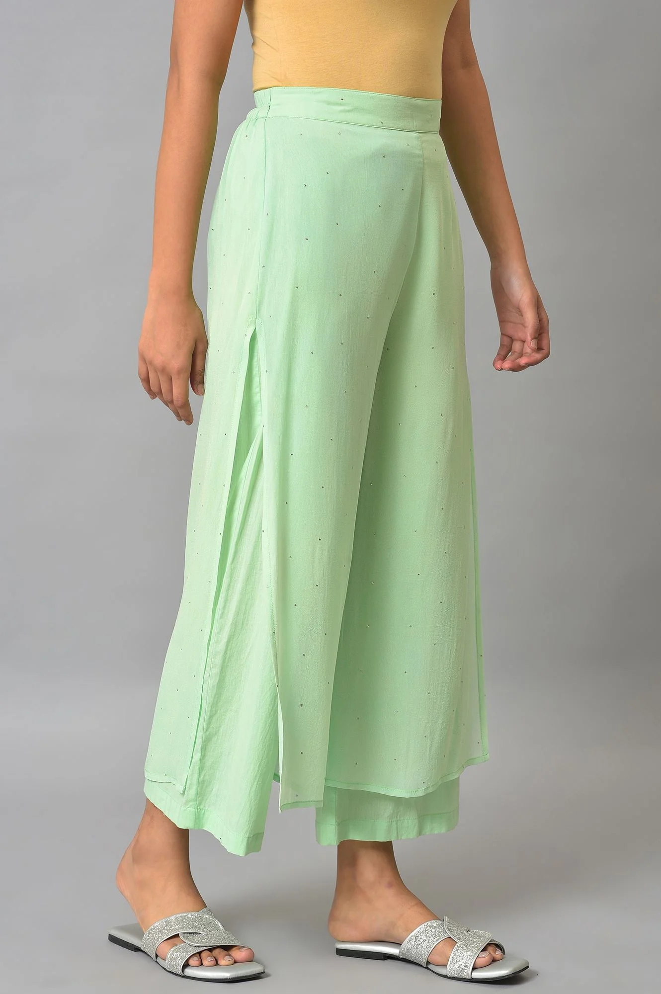 Green Staight Fit Women Palazzo - Image 4