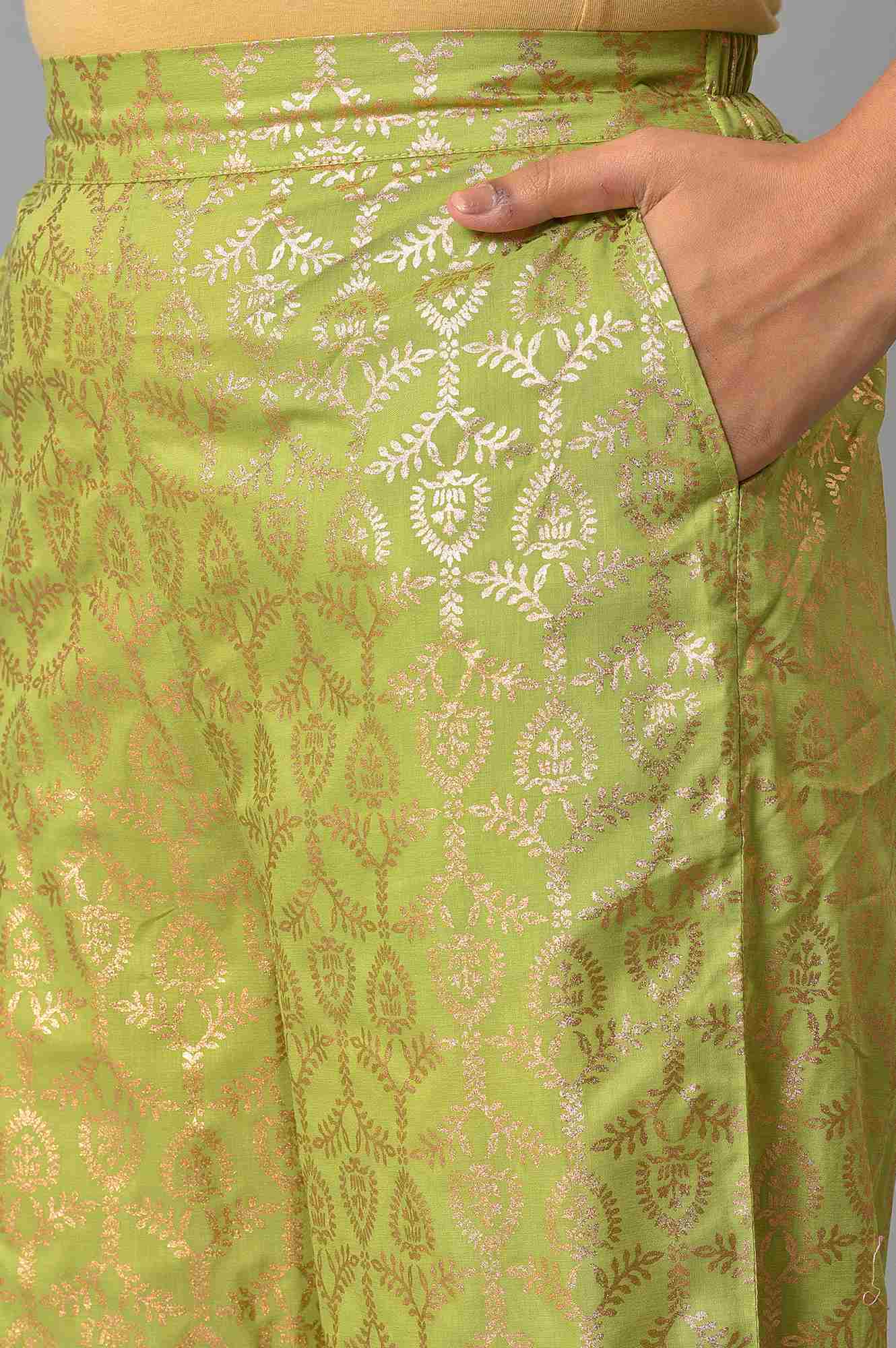 Green Staight Fit Women Palazzo - Image 7