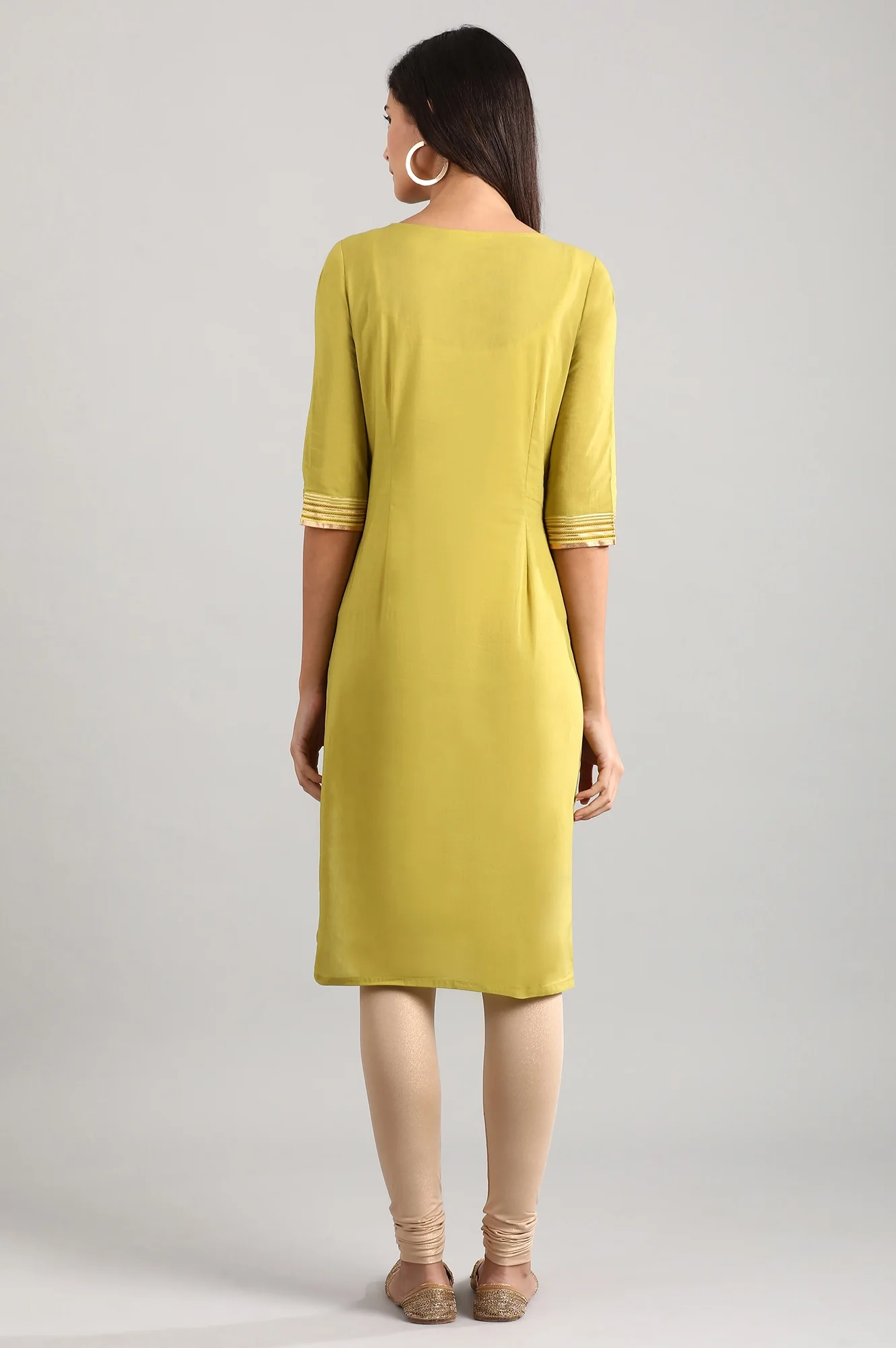 Green Straight kurta - Image 3