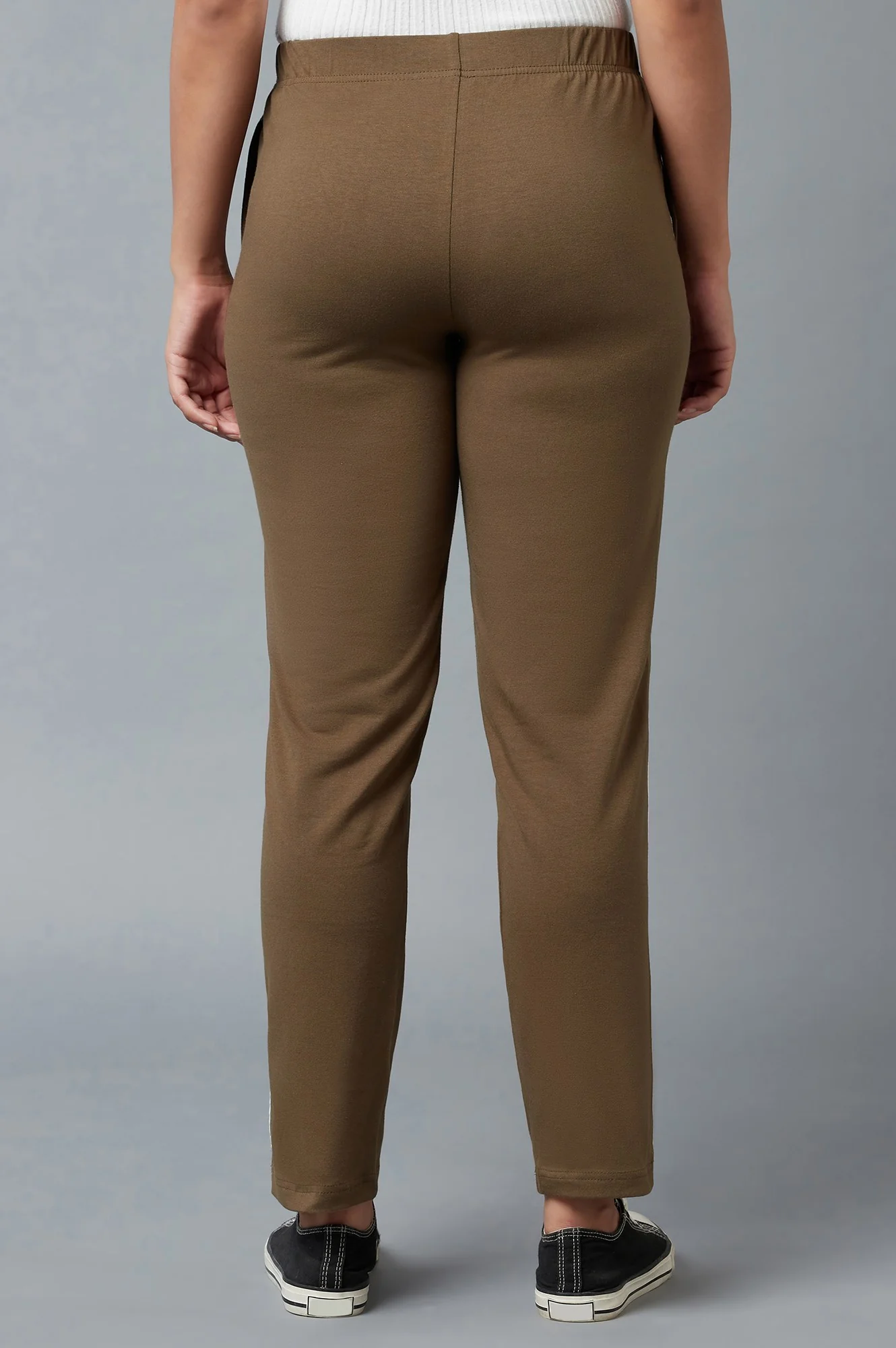 Grey Ankle Length Jersy Pants - Image 2