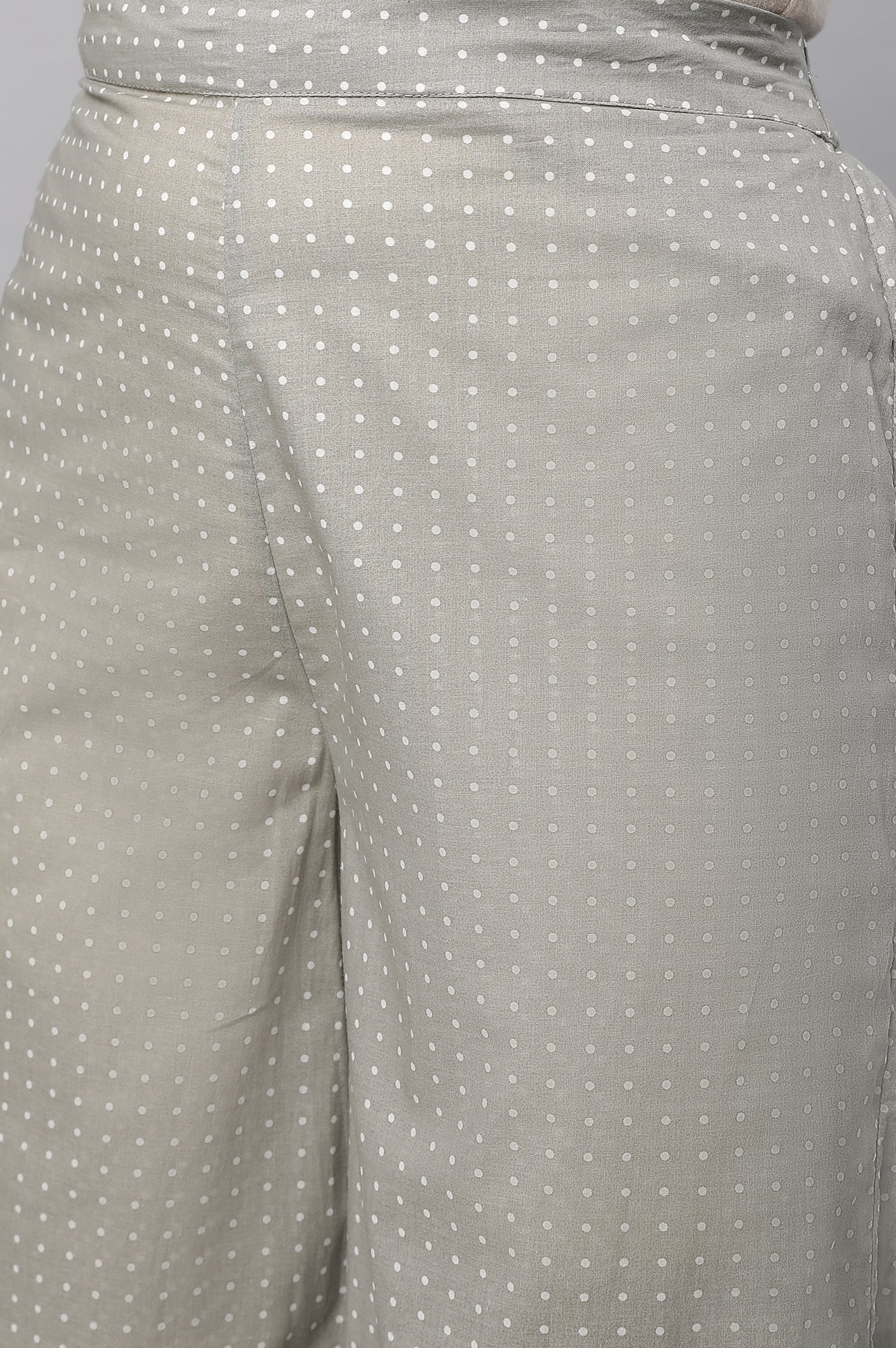 Grey Embroidered kurta & Palazzo Set - Image 8
