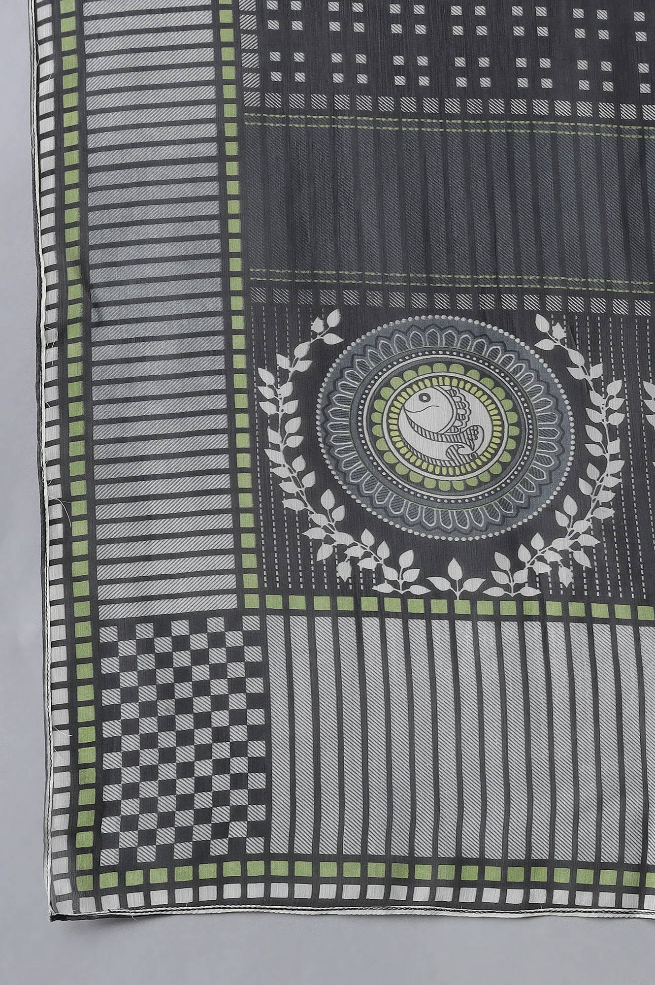 Grey Printed Chiffon kurta - Image 4