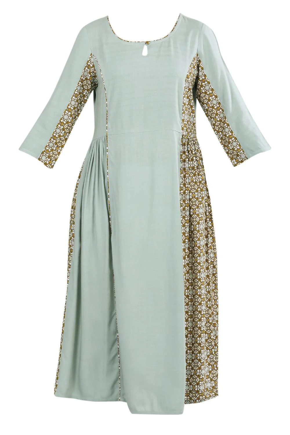 Grey Round Neck Printed kurta - Image 5