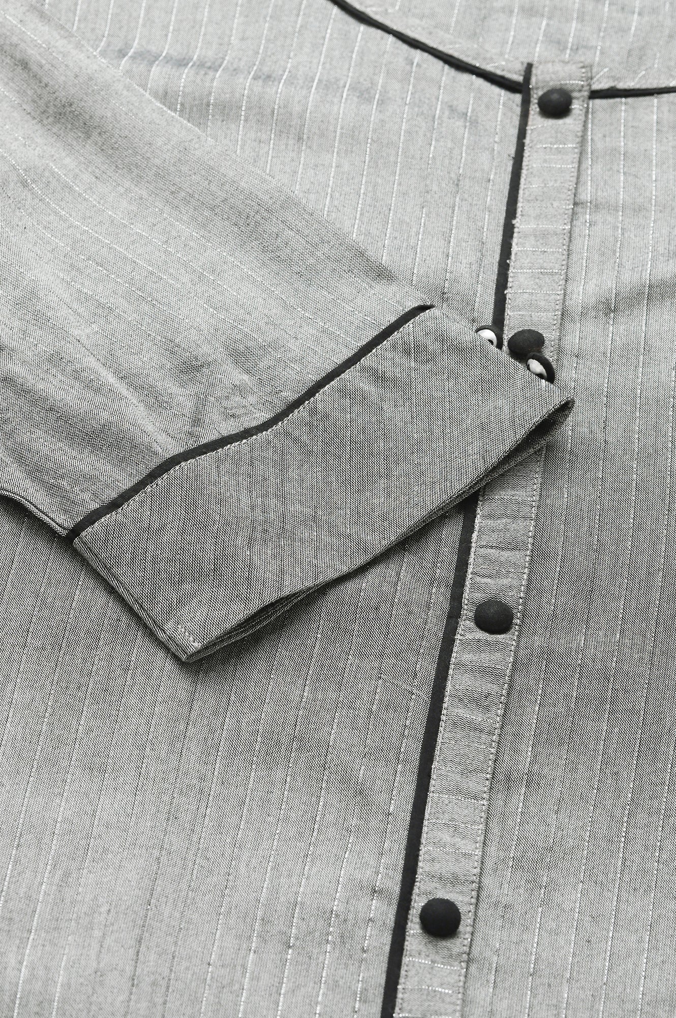 Grey Solid kurta and Straight Culottes Aurelia Set - Image 8