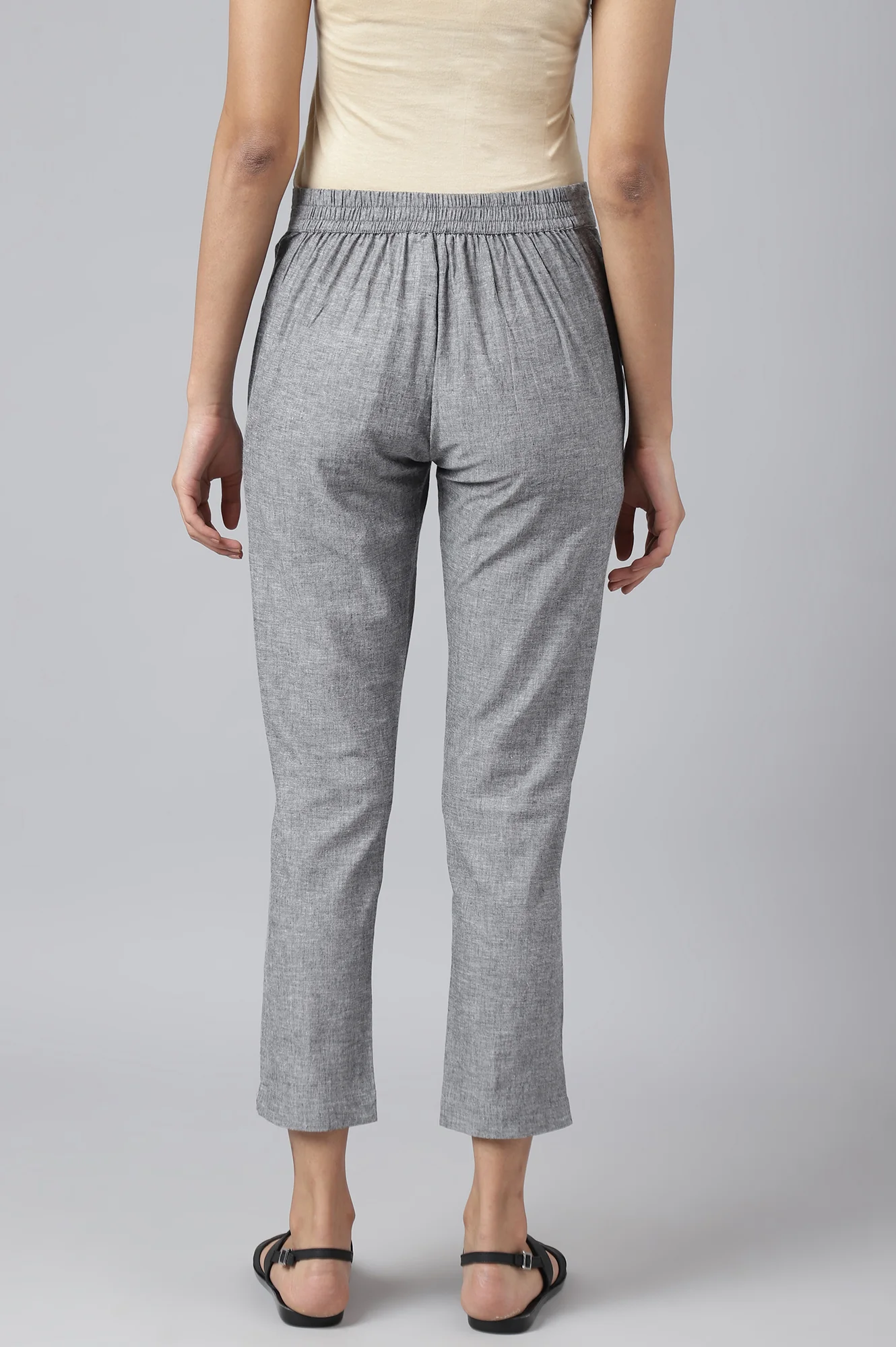 Grey Solid Trousers - Image 4