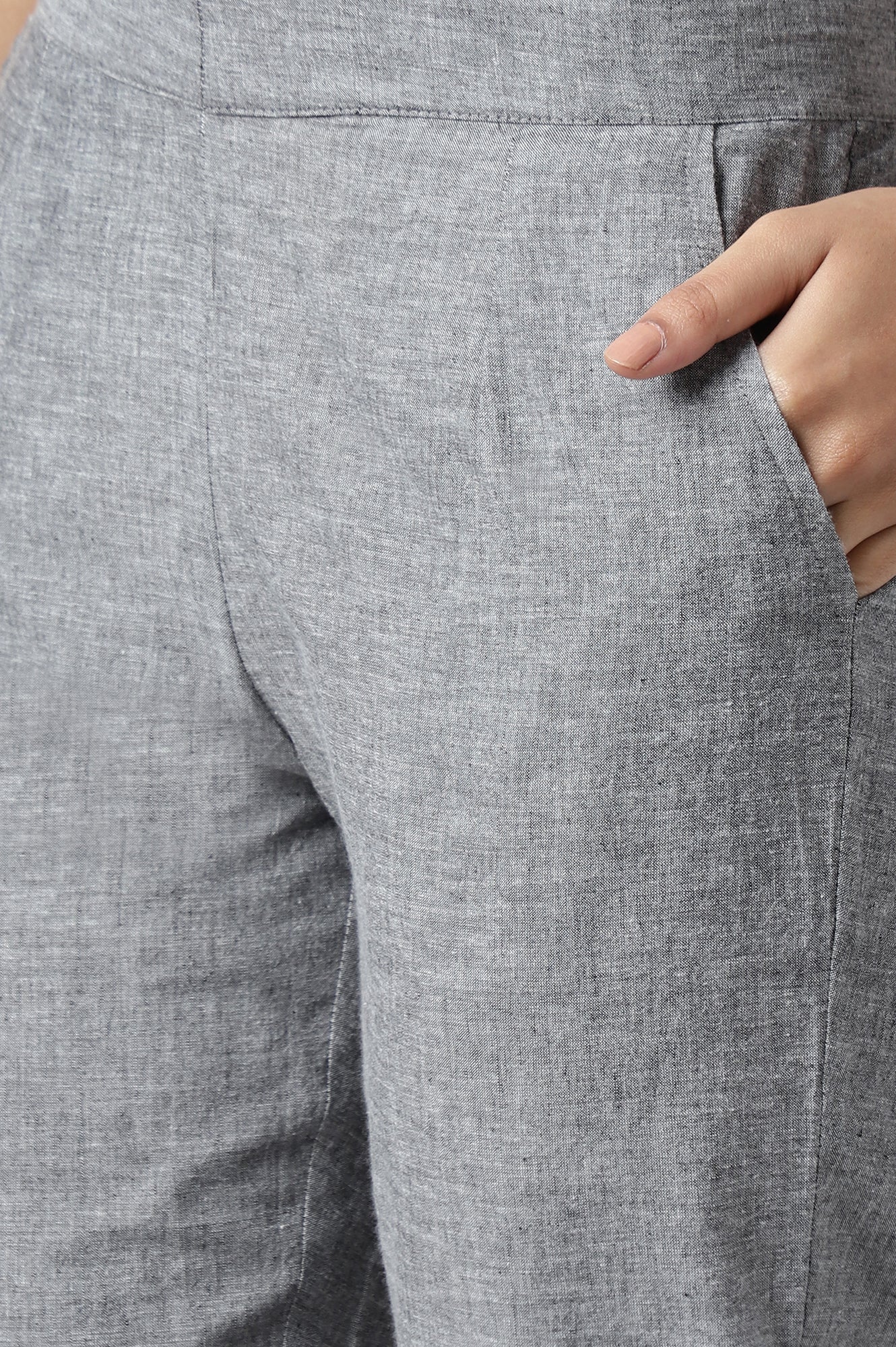 Grey Solid Trousers - Image 9