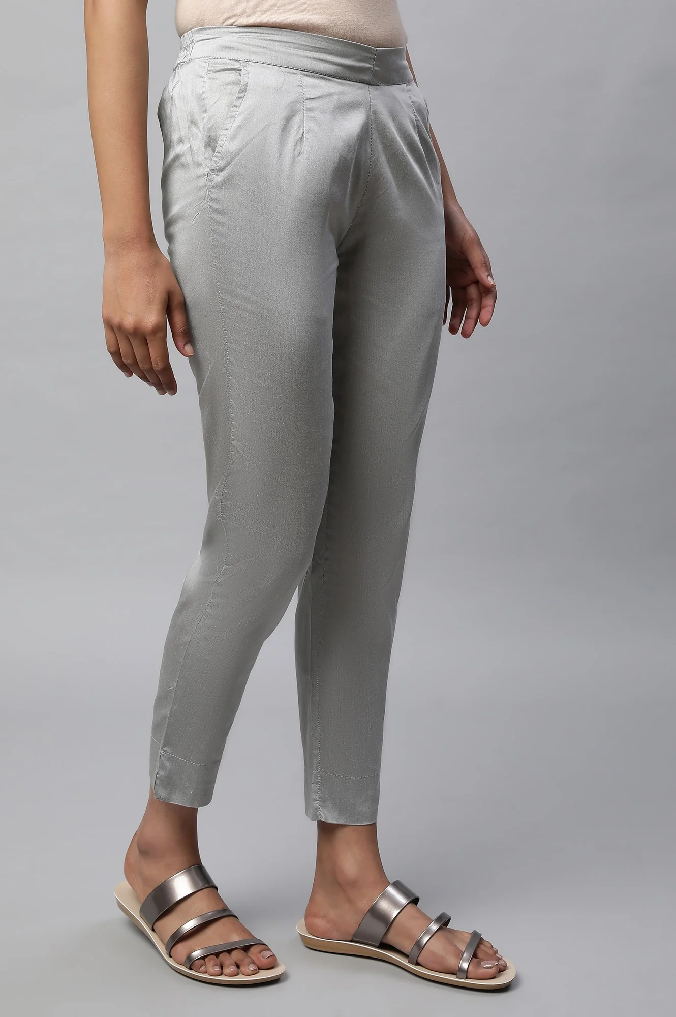 Grey Straight Fit Trouser Pants - Image 4