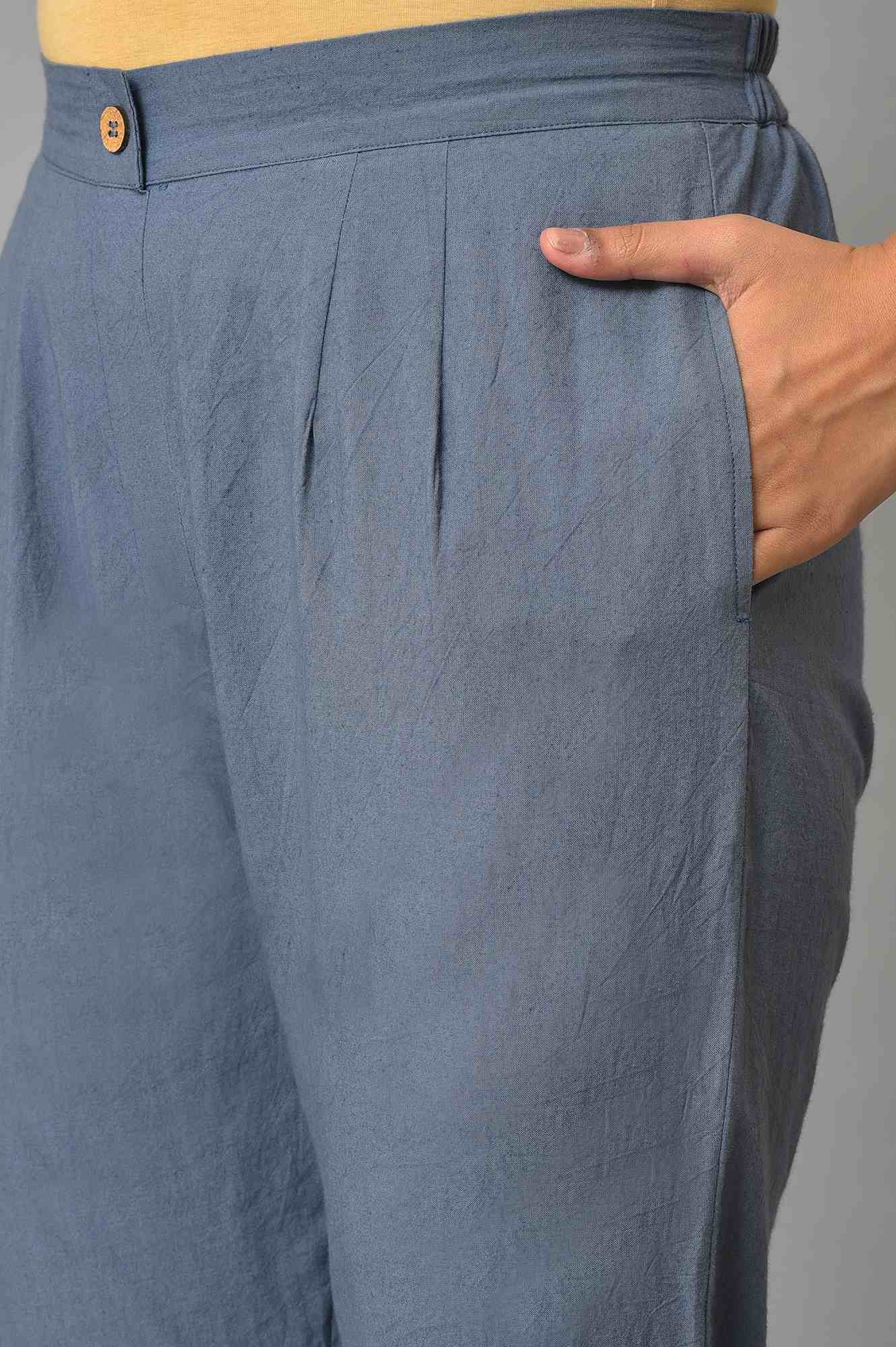 Grey Straight Fit Trouser Pants - Image 7