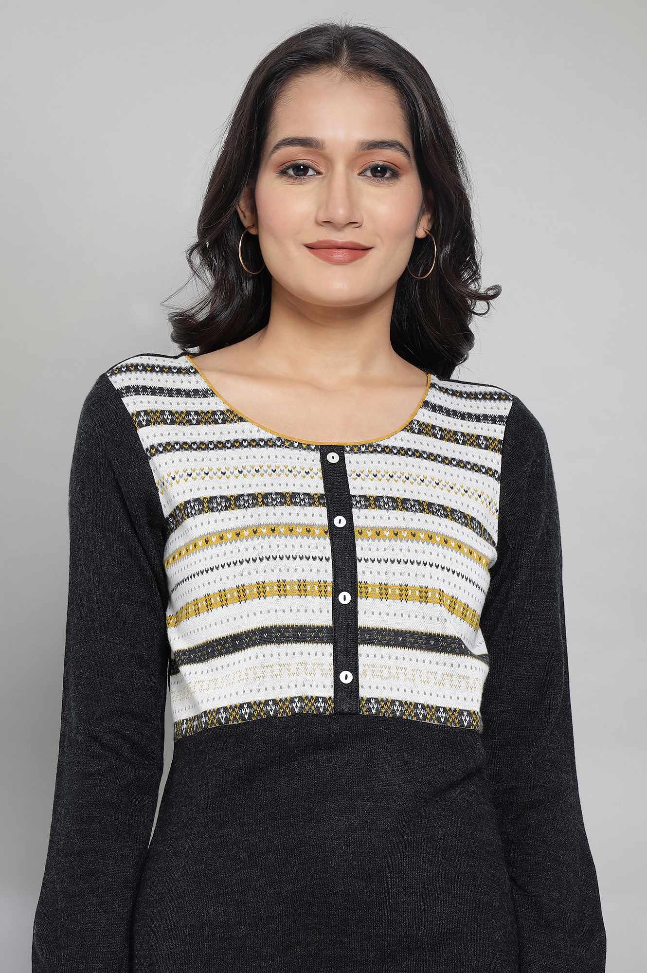 Grey Winter Ethnic kurta - Image 6