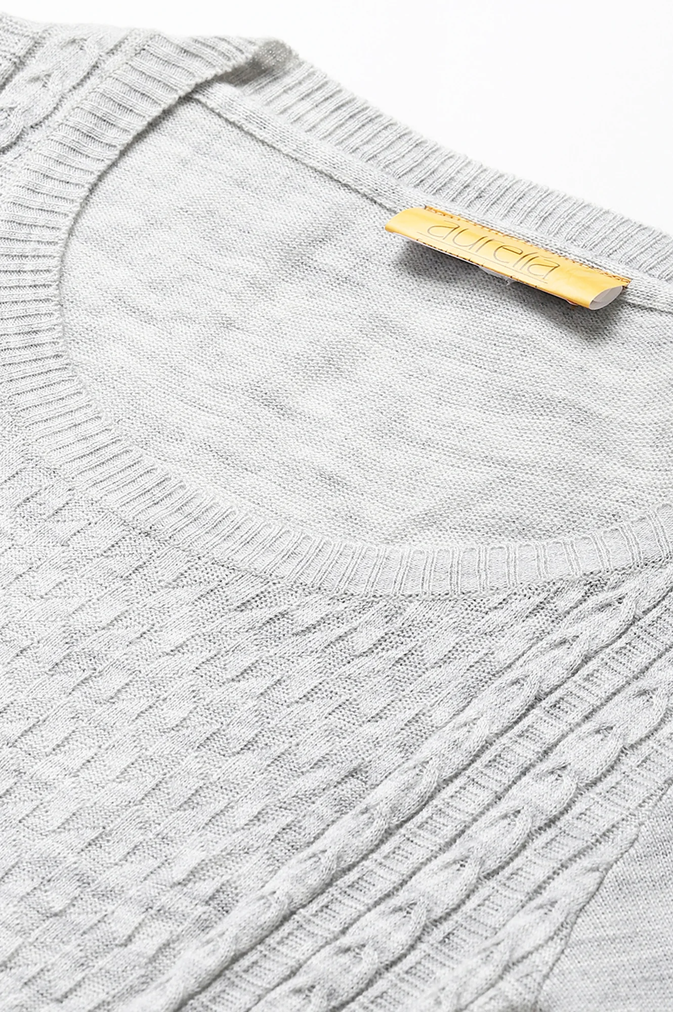 Grey Yarn-Dyed Acrylic Plus Size kurta - Image 2