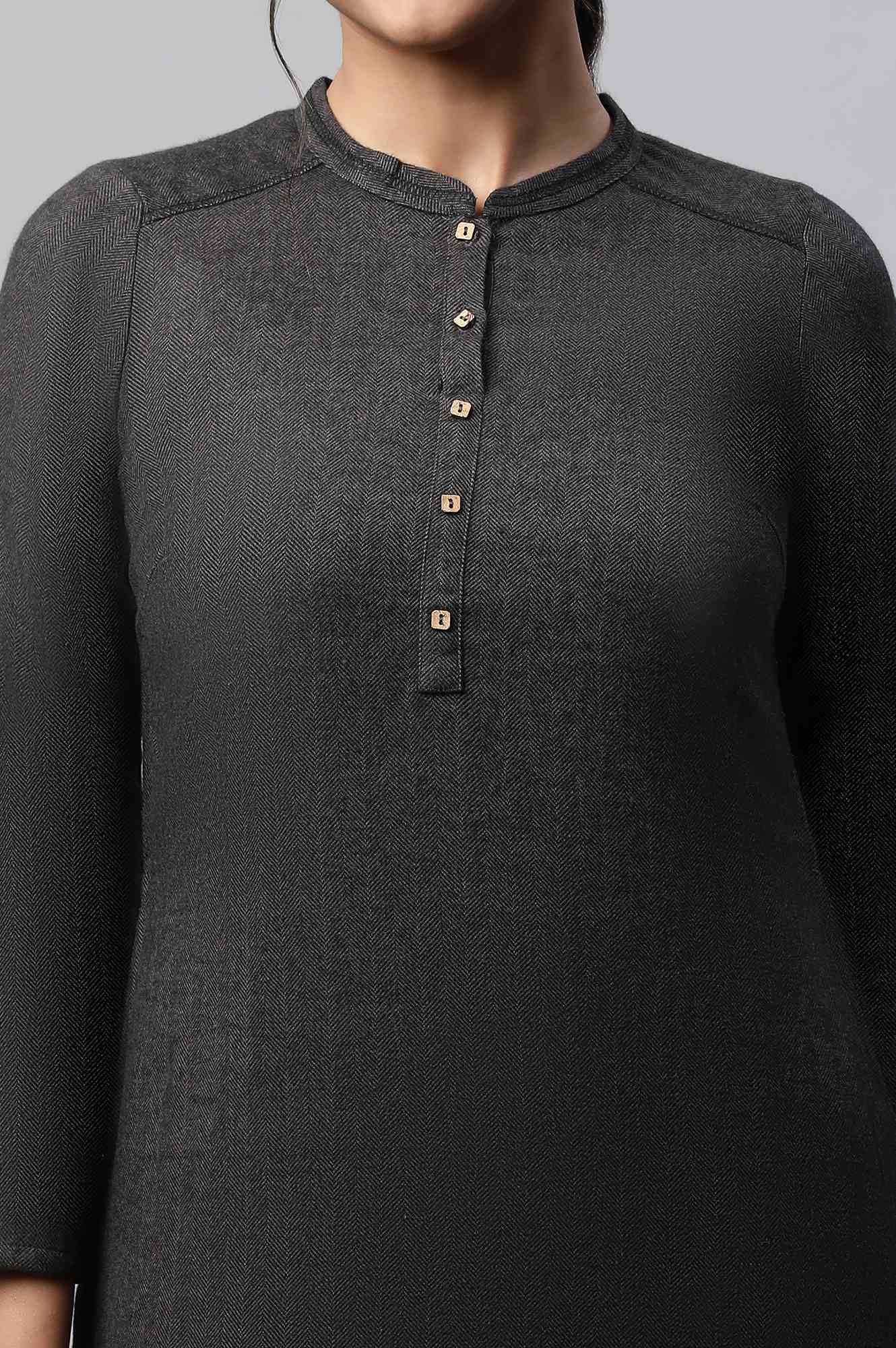 Grey Yarn Dyed kurta - Image 7
