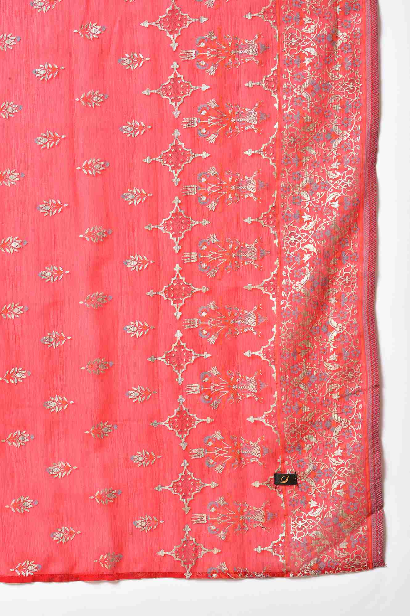 LIVA Blue A-line Embellished Kurta with Red Trousers and Dupatta - Image 9