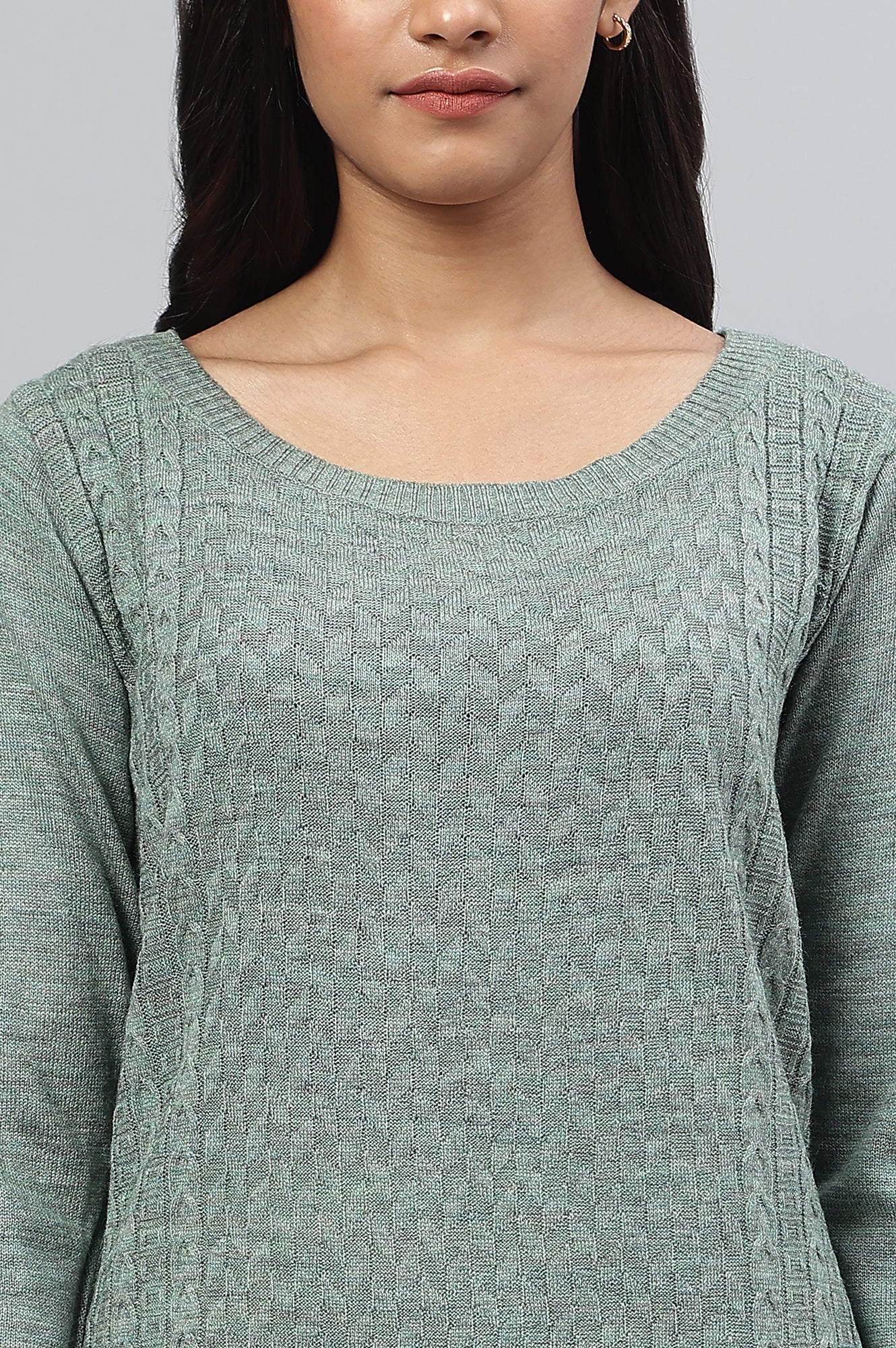 Light Green Knitted Straight kurta - Image 8