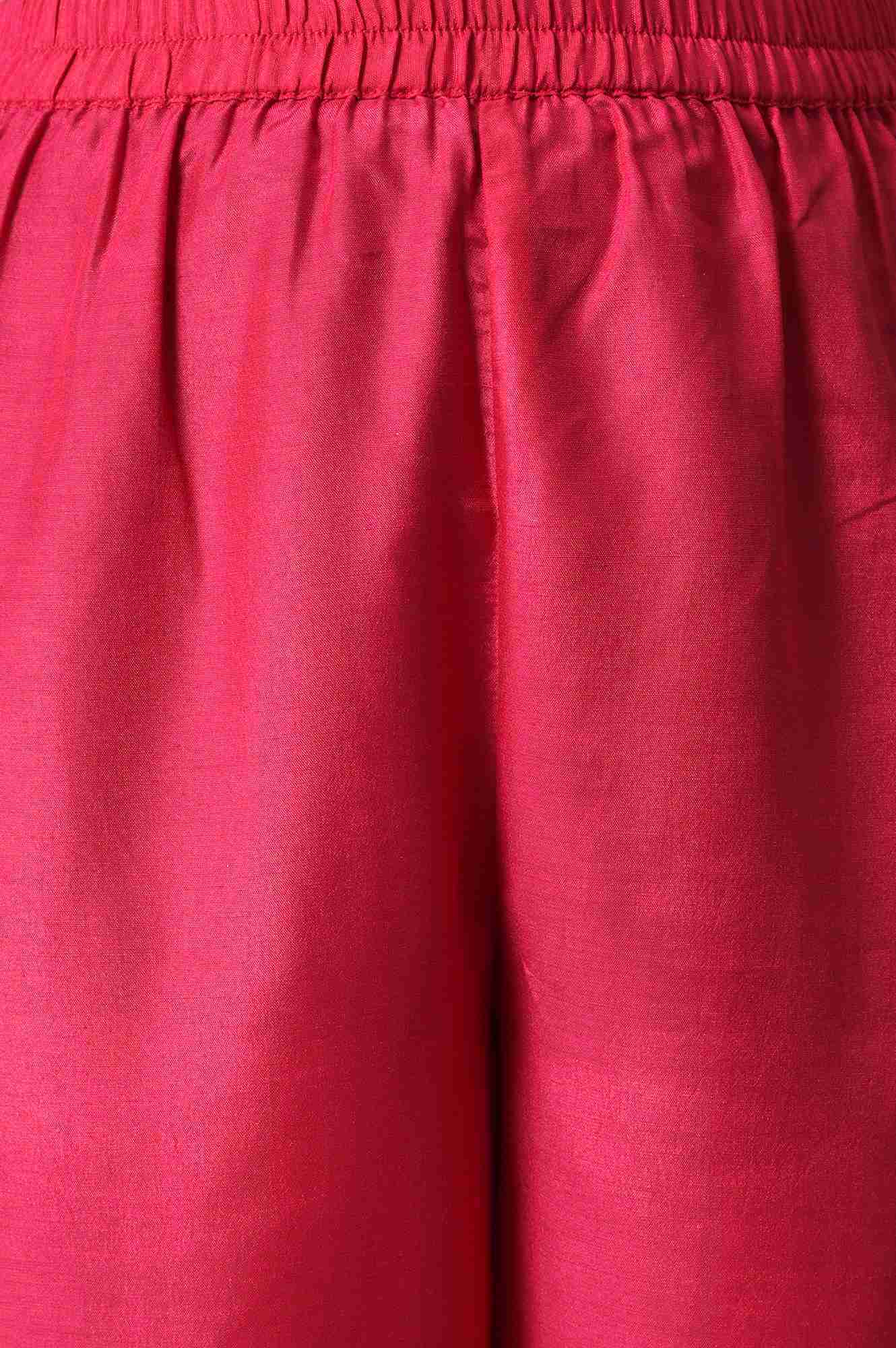 LIVA Girls Blue Embroidered kurta with Pink Palazzo and Dupatta - Image 6