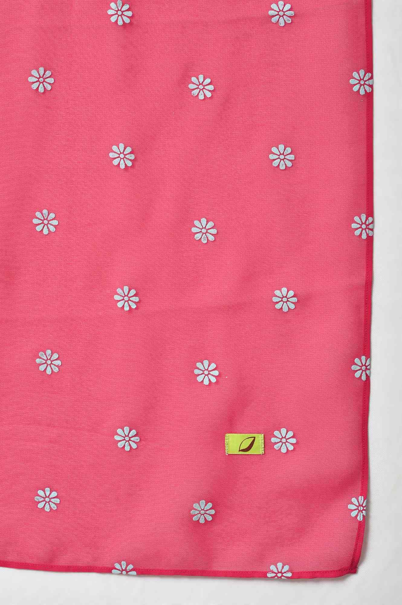 LIVA Girls Blue Embroidered kurta with Pink Palazzo and Dupatta - Image 9