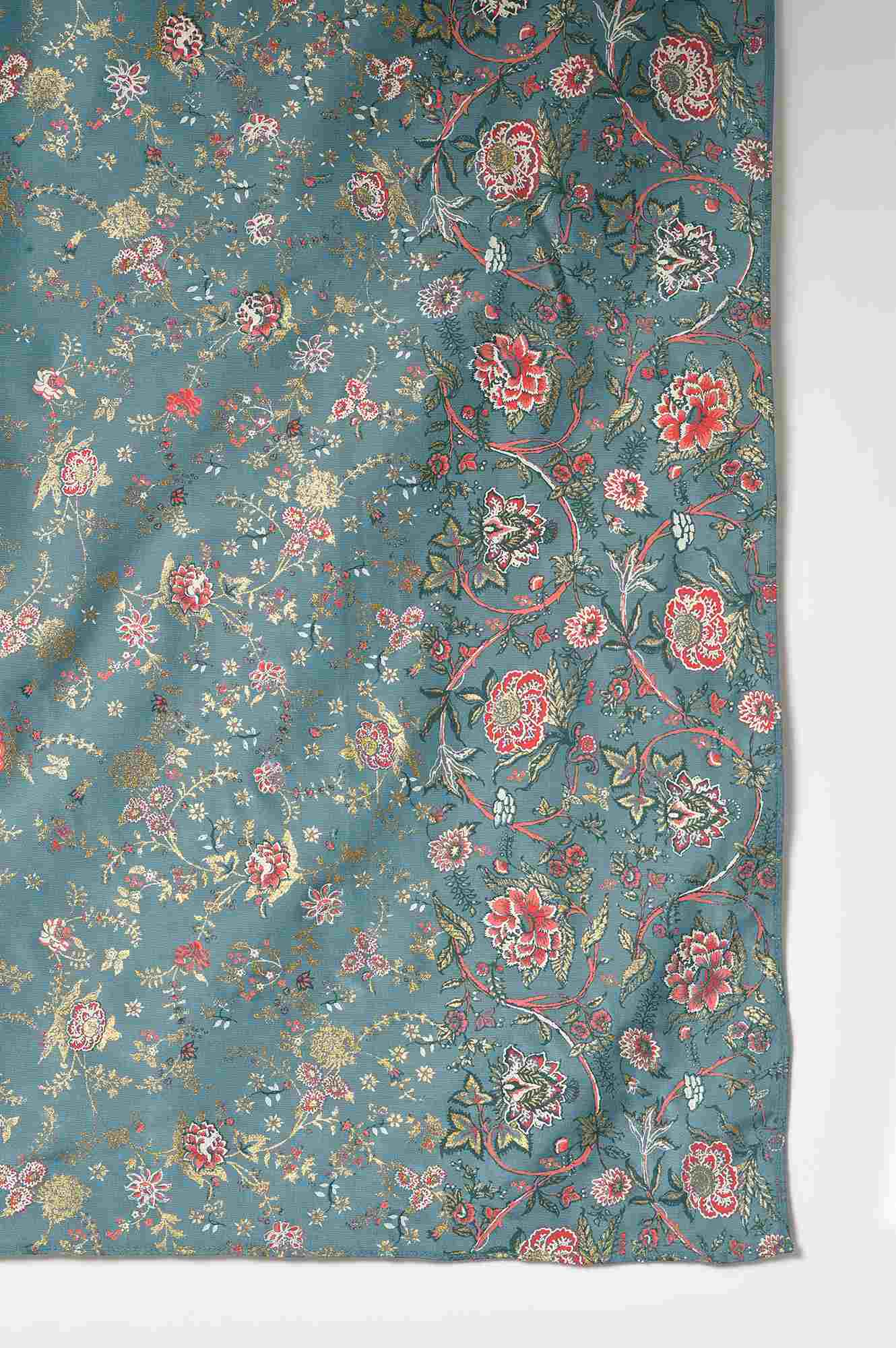 LIVA Girls Peach Embroidered kurta with Green Skirt and Dupatta - Image 8