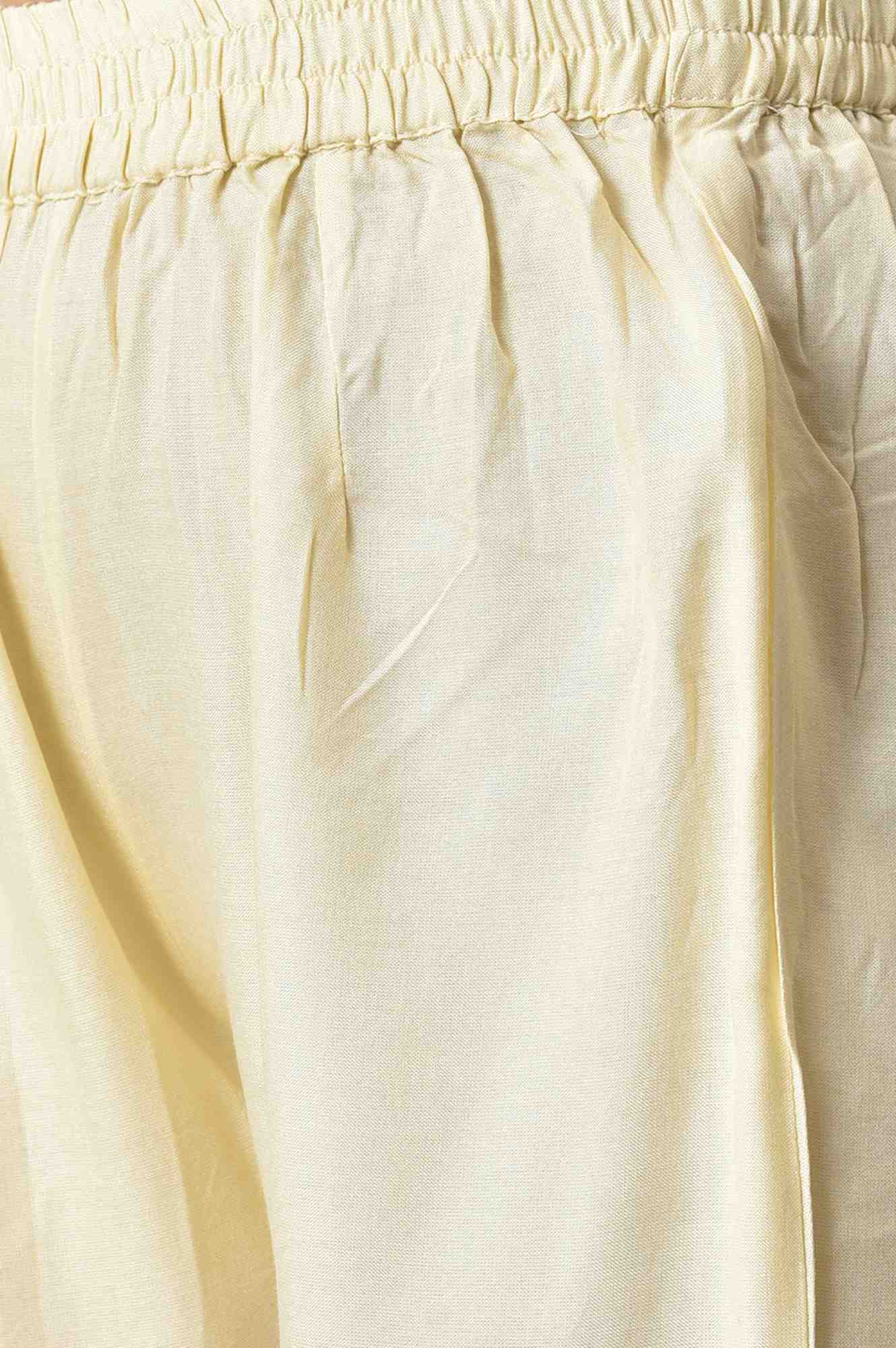 LIVA Red Embroidered kurta with Beige Trouser Pants - Image 7