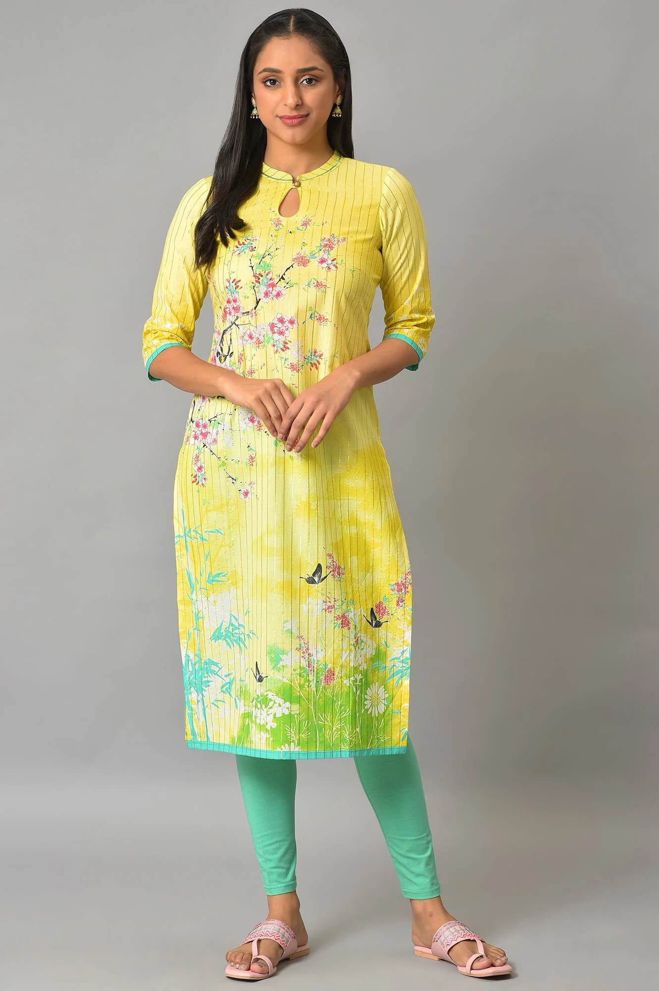 Marine Green Cotton Lycra Plus Size Tights - Image 5