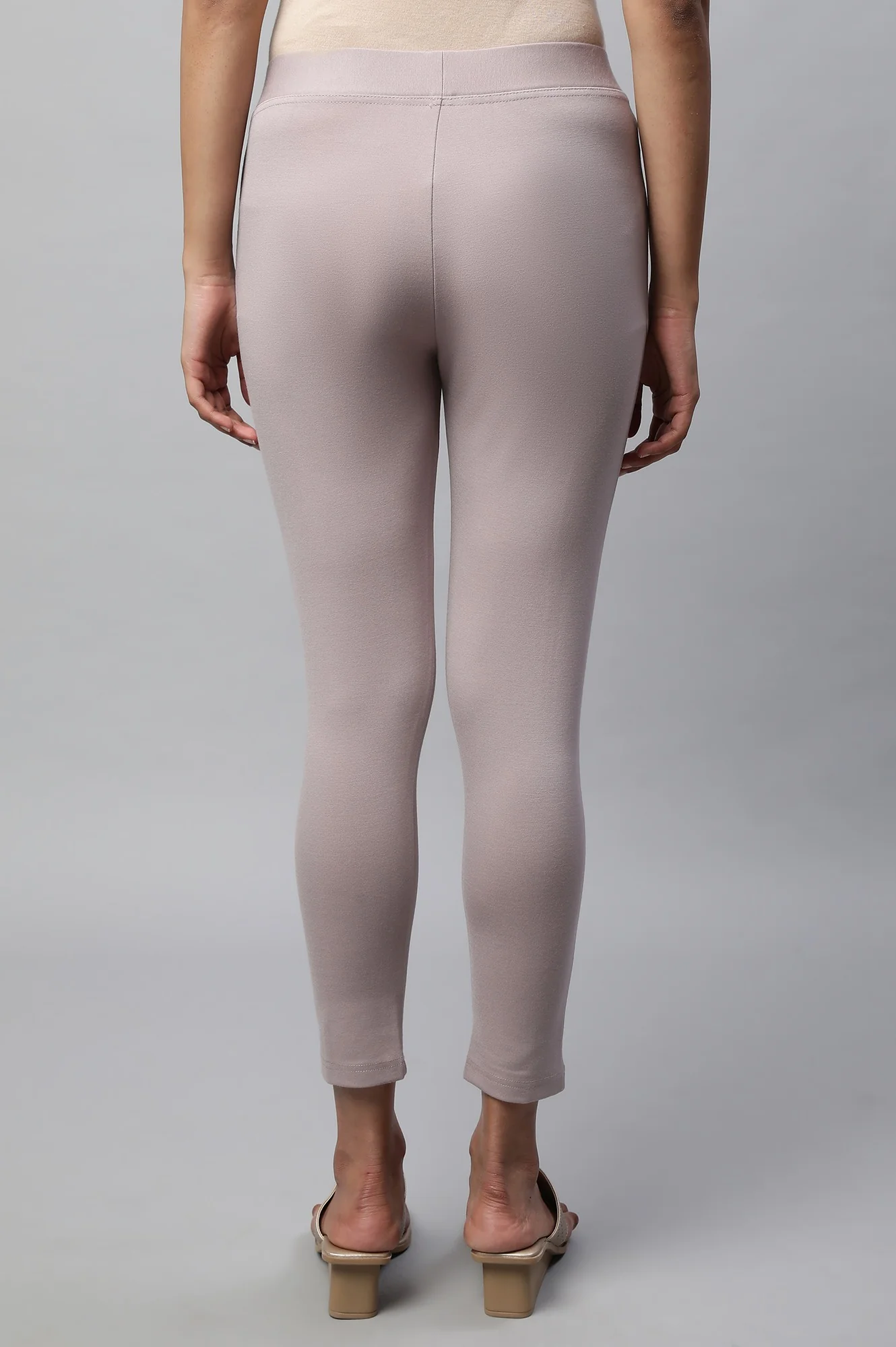 Mauve Solid Yoga Tights - Image 2